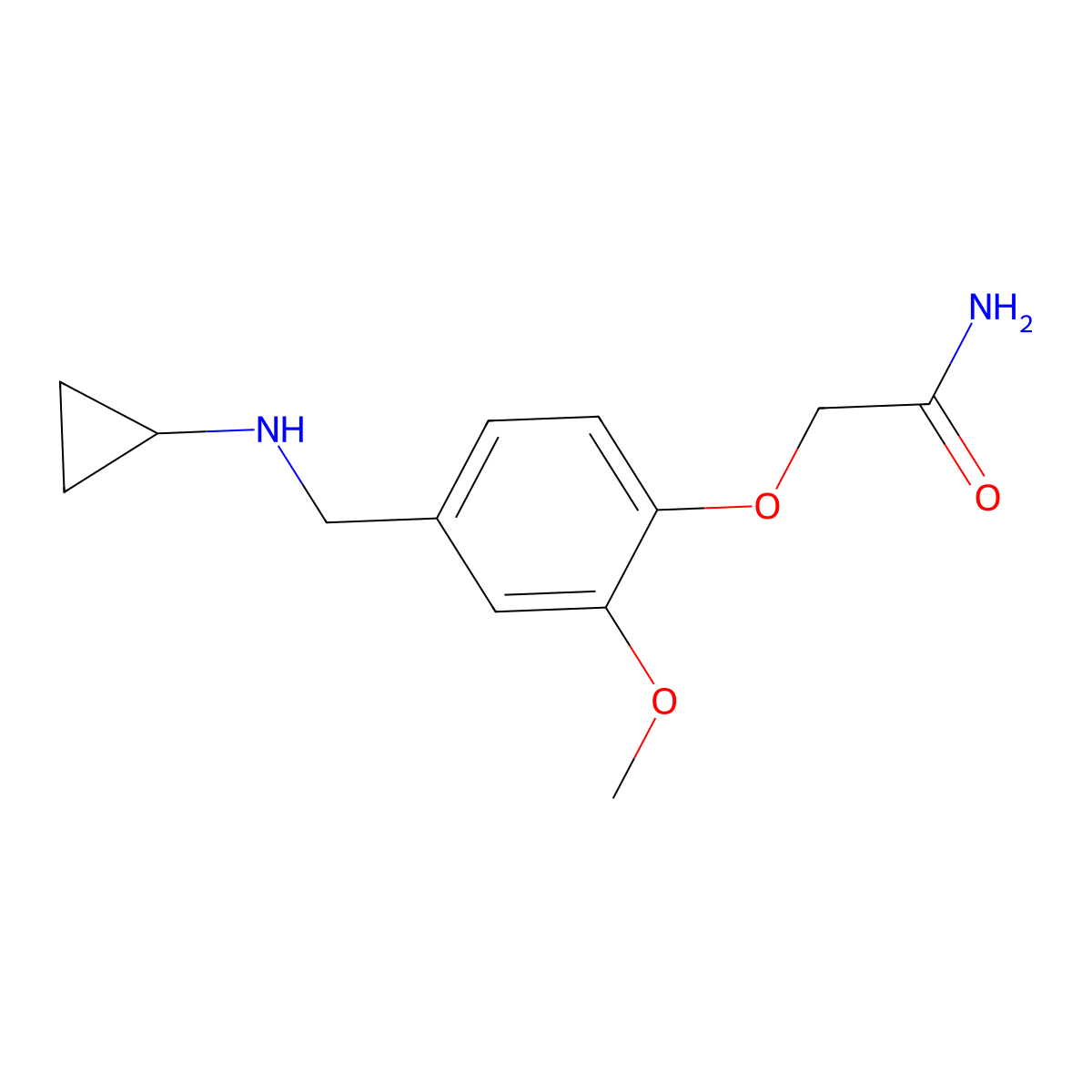 2-{4-[(Cyclopropylamino)methyl]-2-methoxyphenoxy}acetamide molecular structure, CAS 847504-82-9