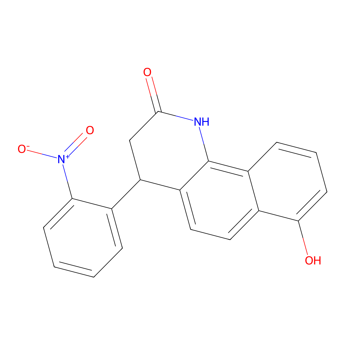 7-hydroxy-4-(2-nitrophenyl)-3,4-dihydrobenzo[h]quinolin-2(1H)-one molecular structure, CAS 847507-55-5