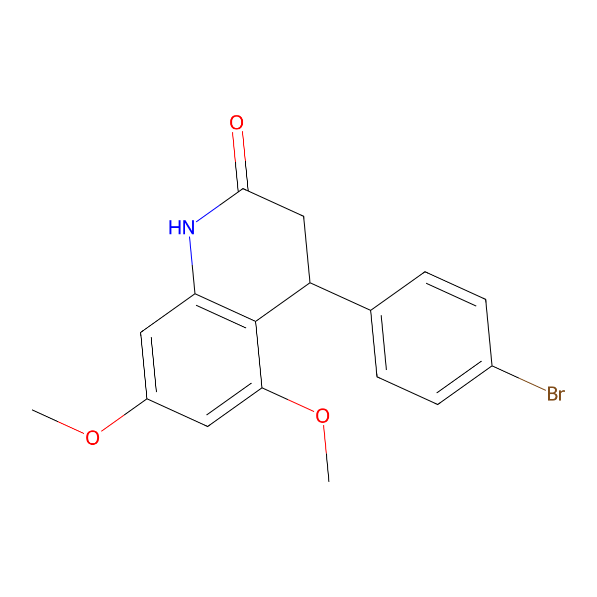 4-(4-bromophenyl)-5,7-dimethoxy-3,4-dihydroquinolin-2(1H)-one molecular structure, CAS 847507-67-9