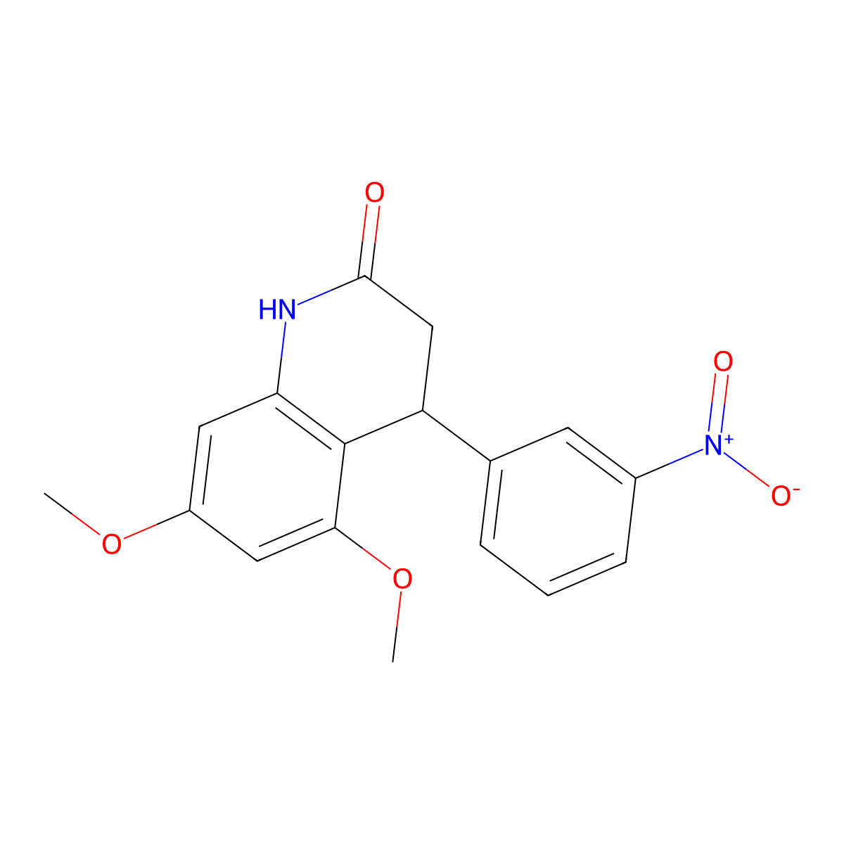 5,7-dimethoxy-4-(3-nitrophenyl)-3,4-dihydroquinolin-2(1H)-one molecular structure, CAS 847507-68-0