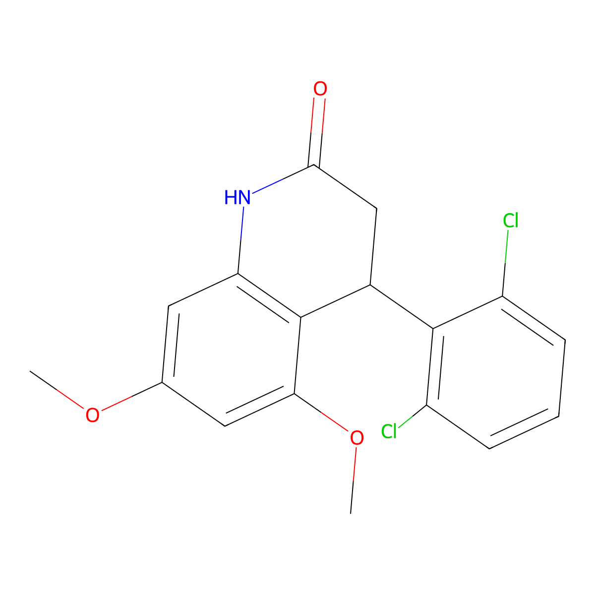 4-(2,6-dichlorophenyl)-5,7-dimethoxy-3,4-dihydro-1H-quinolin-2-one molecular structure, CAS 847507-83-9