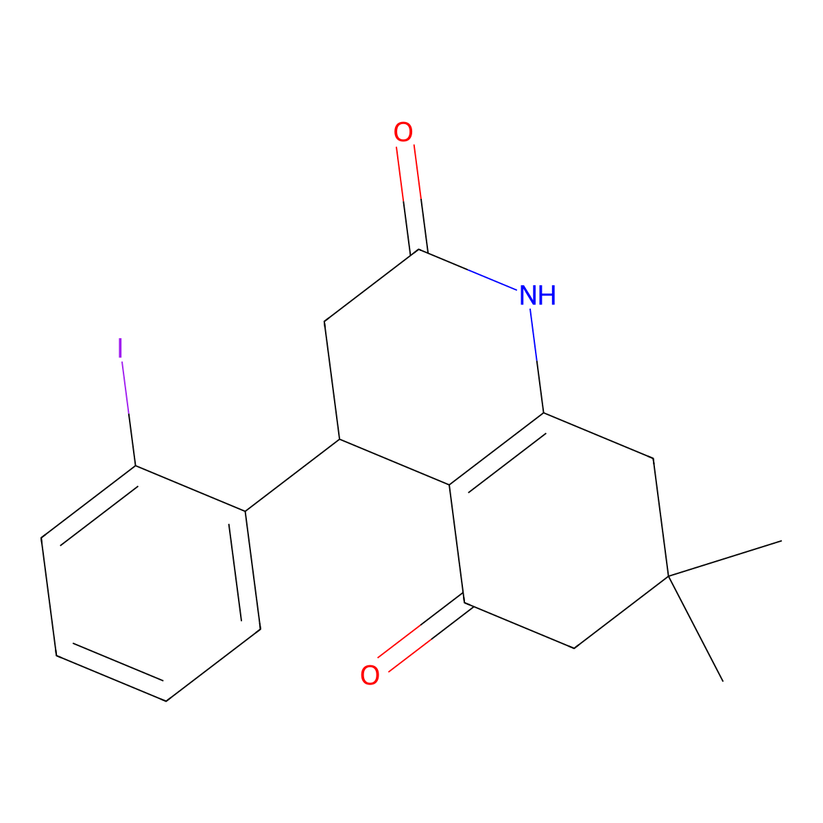 4-(2-Iodophenyl)-7,7-dimethyl-1,3,4,6,7,8-hexahydroquinoline-2,5-dione molecular structure, CAS 847508-12-7