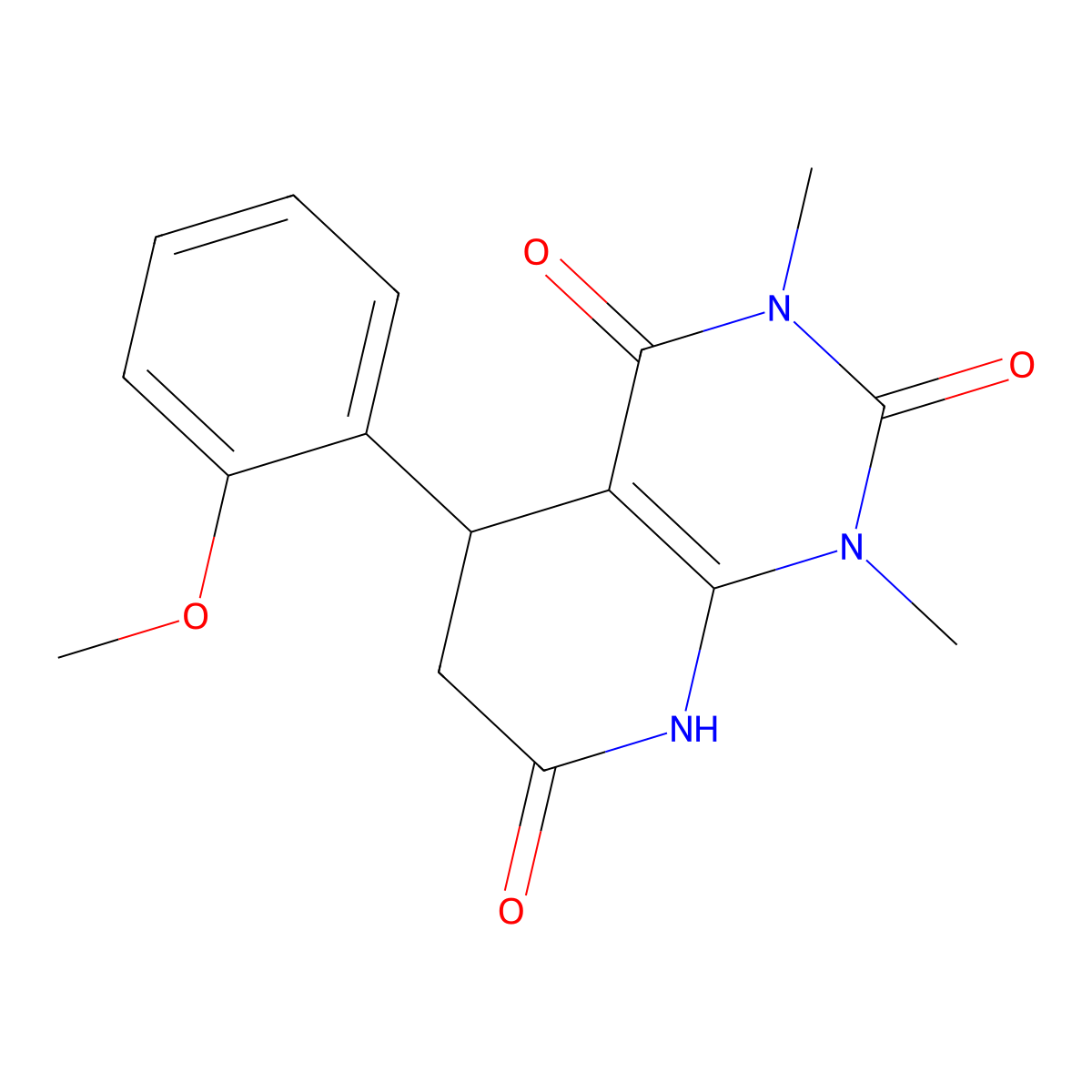 5-(2-methoxyphenyl)-1,3-dimethyl-6,8-dihydro-5H-pyrido[2,3-d]pyrimidine-2,4,7-trione molecular structure, CAS 847508-17-2