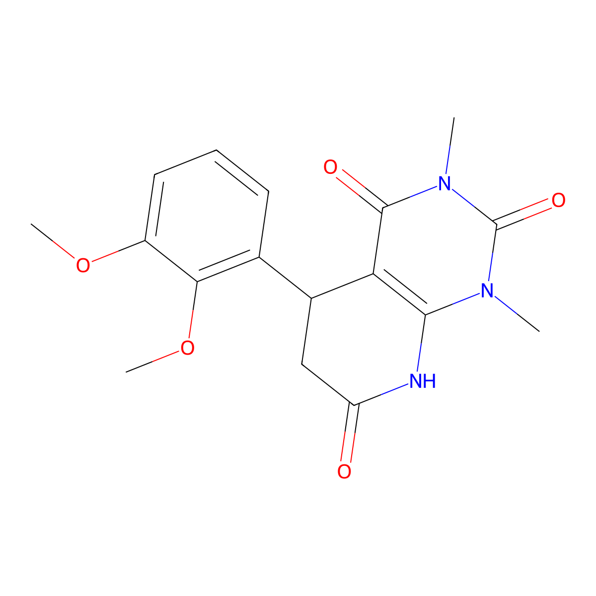 5-(2,3-dimethoxyphenyl)-1,3-dimethyl-6,8-dihydro-5H-pyrido[2,3-d]pyrimidine-2,4,7-trione molecular structure, CAS 847508-19-4