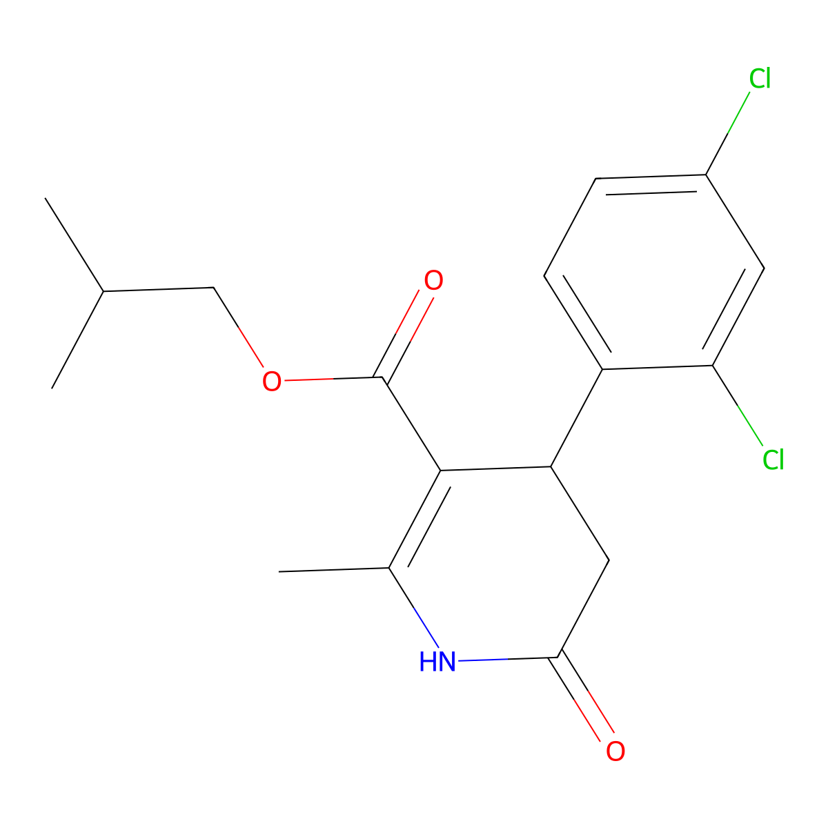 2-Methylpropyl 4-(2,4-dichlorophenyl)-2-methyl-6-oxo-1,4,5,6-tetrahydropyridine-3-carboxylate molecular structure, CAS 847508-22-9