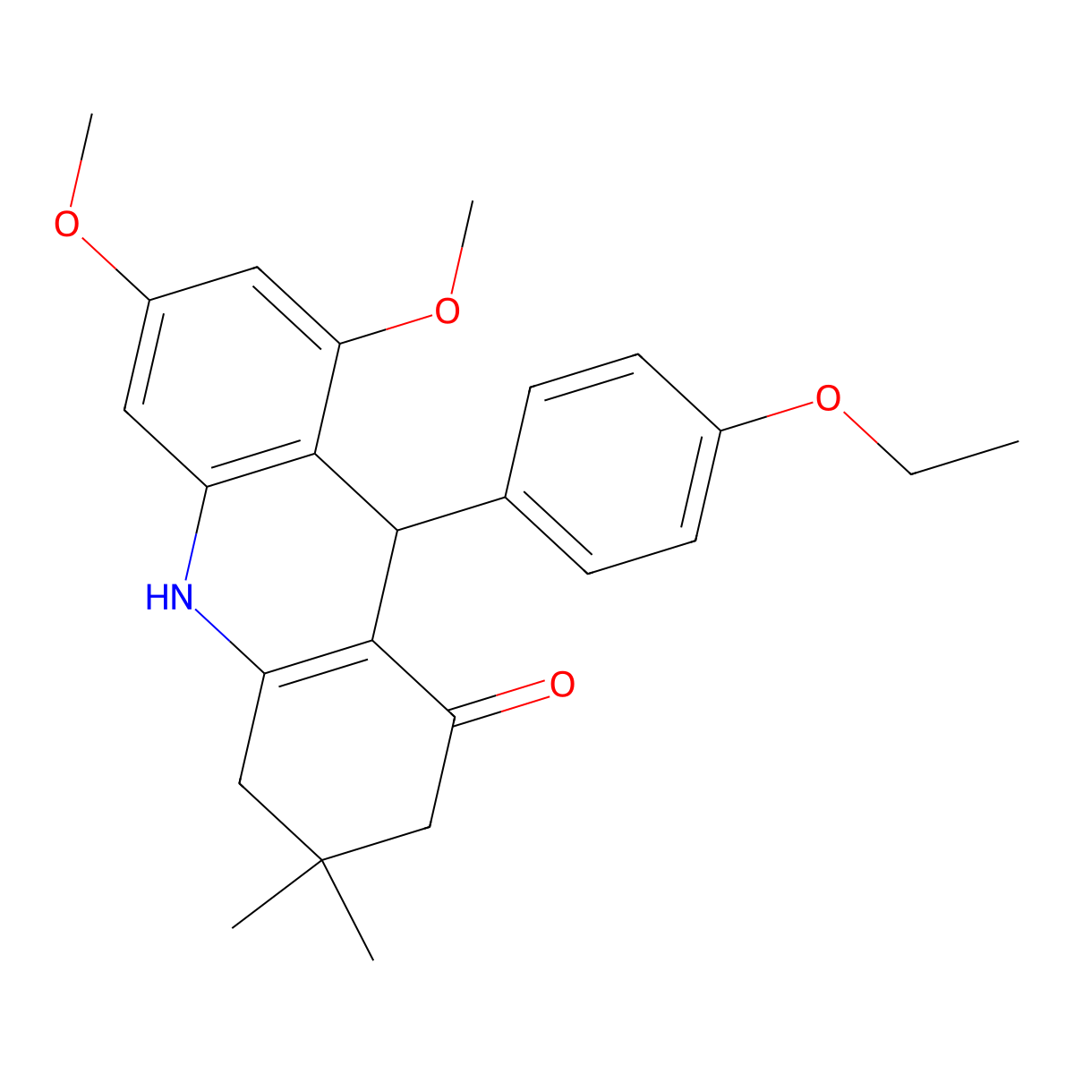 9-(4-ethoxyphenyl)-6,8-dimethoxy-3,3-dimethyl-3,4,9,10-tetrahydroacridin-1(2H)-one molecular structure, CAS 847508-49-0