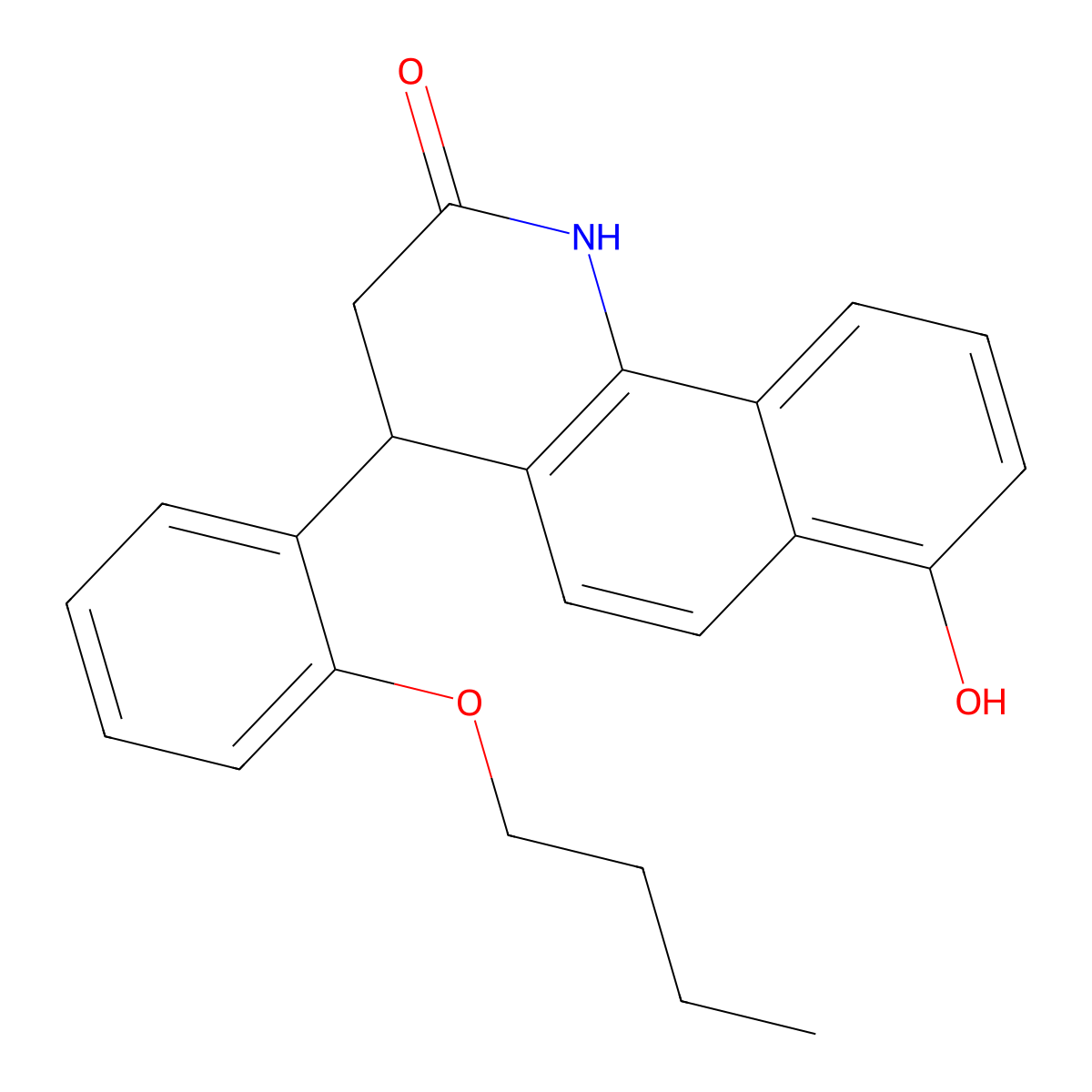 4-(2-Butoxyphenyl)-7-hydroxy-1,3,4-trihydrobenzo[h]quinolin-2-one molecular structure, CAS 847509-45-9