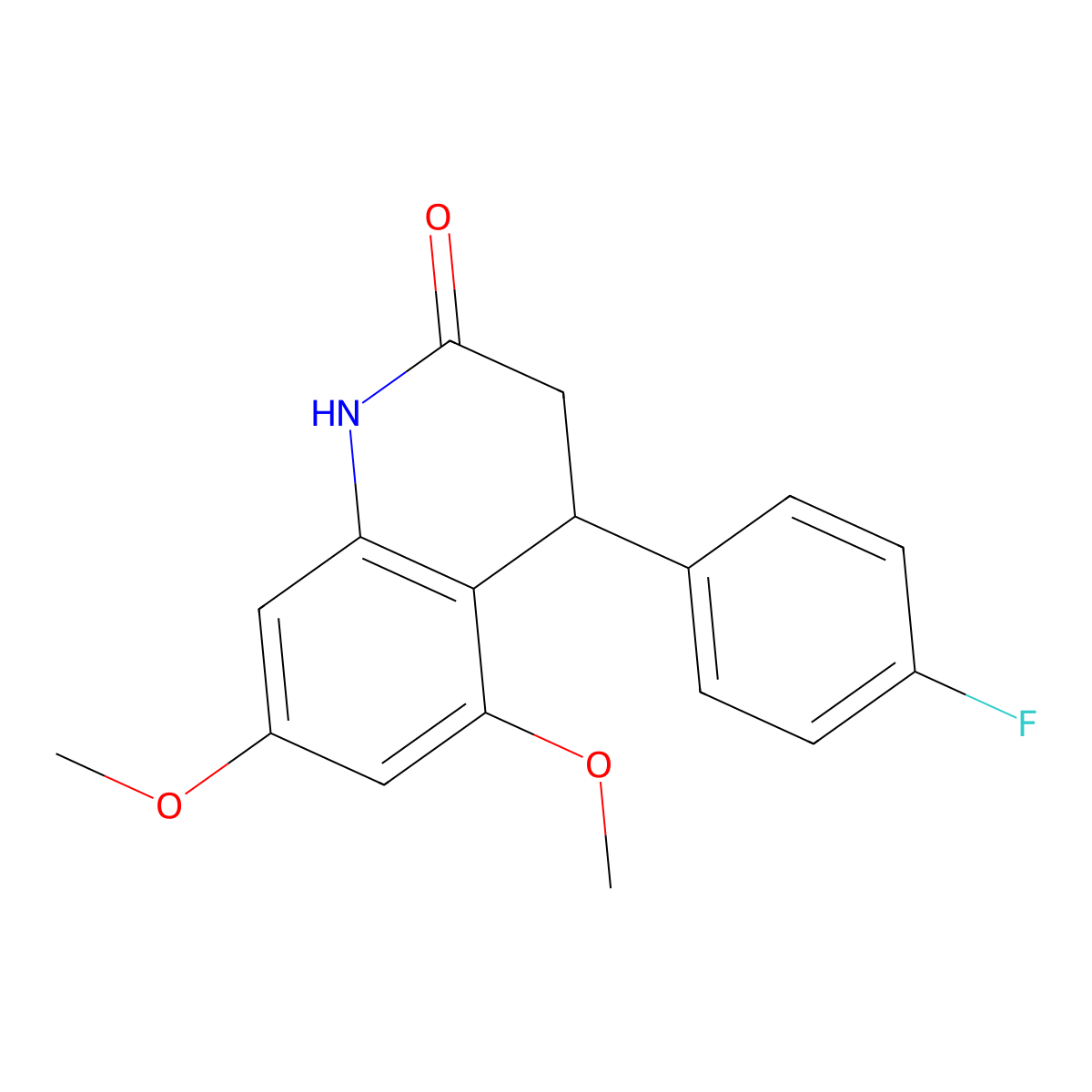 4-(4-fluorophenyl)-5,7-dimethoxy-3,4-dihydro-1H-quinolin-2-one molecular structure, CAS 847509-48-2