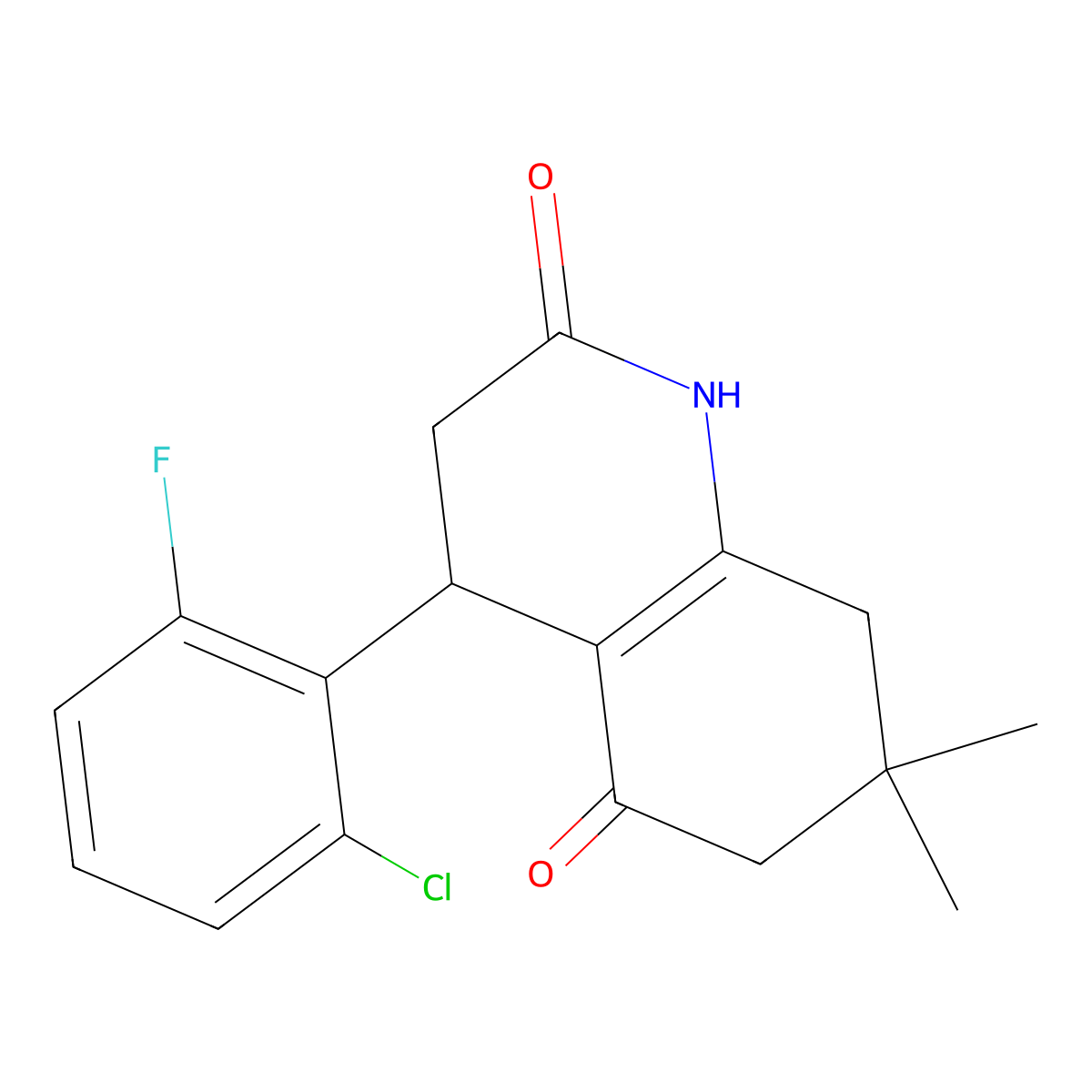 4-(2-chloro-6-fluorophenyl)-7,7-dimethyl-3,4,6,8-tetrahydro-1H-quinoline-2,5-dione molecular structure, CAS 847509-62-0