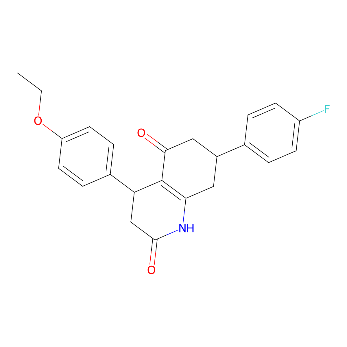 4-(4-Ethoxyphenyl)-7-(4-fluorophenyl)-1,3,4,6,7,8-hexahydroquinoline-2,5-dione molecular structure, CAS 847510-00-3