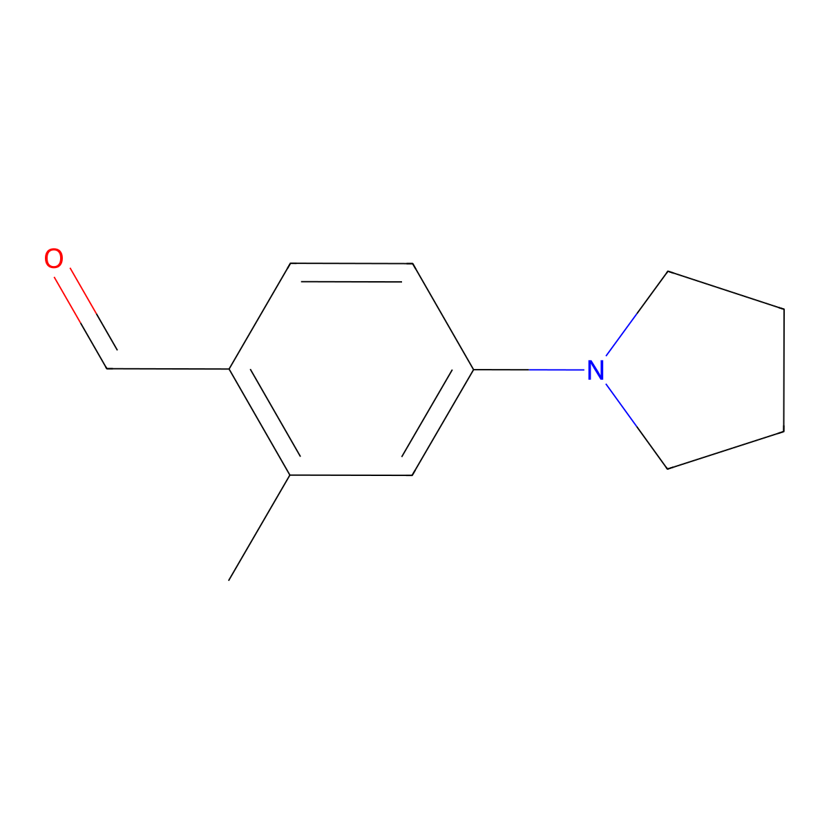 2-Methyl-4-pyrrolidin-1-ylbenzaldehyde molecular structure, CAS 84754-31-4