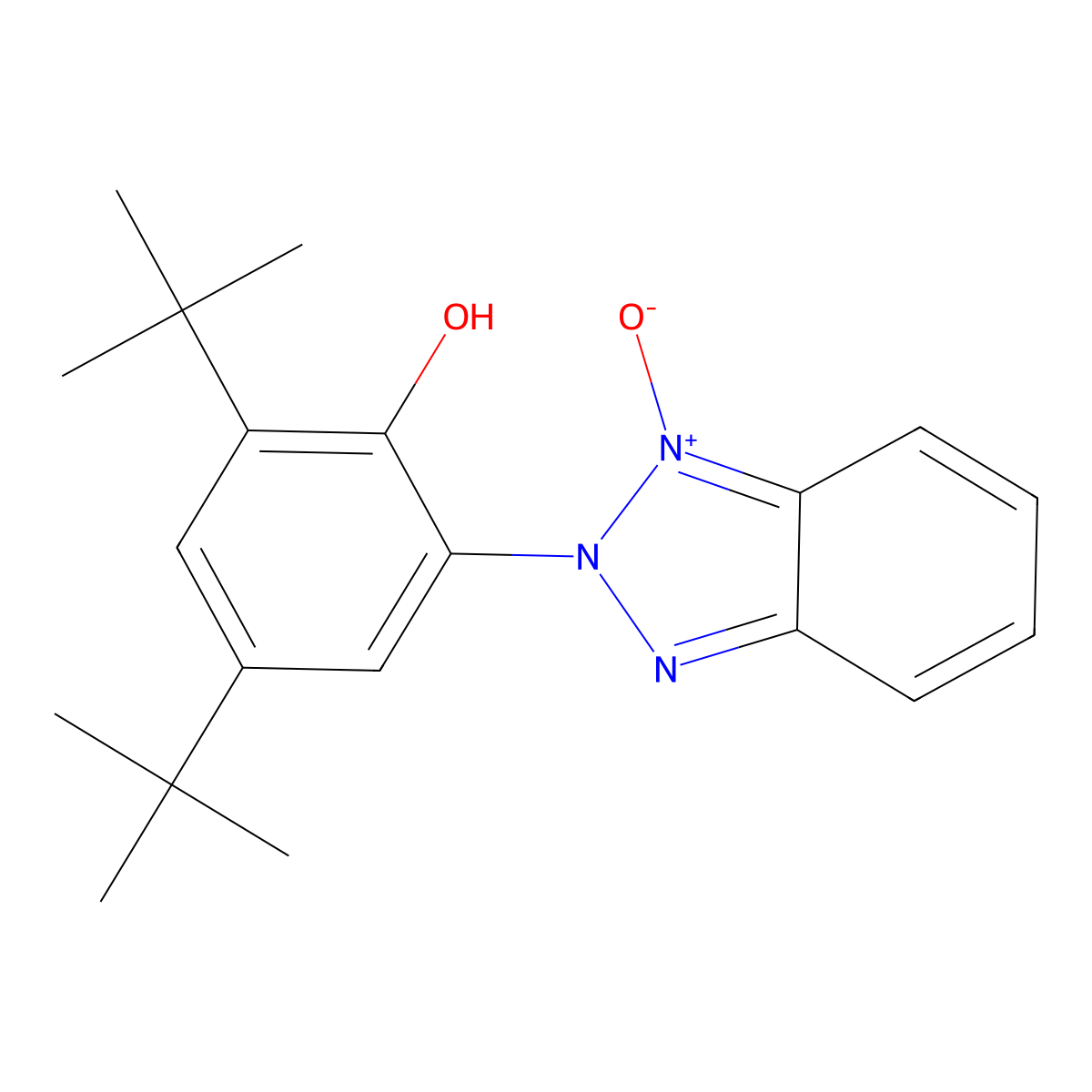 2,4-Di-tert-butyl-6-(1-oxo-2H-1lambda~5~,2,3-benzotriazol-2-yl)phenol molecular structure, CAS 84755-44-2
