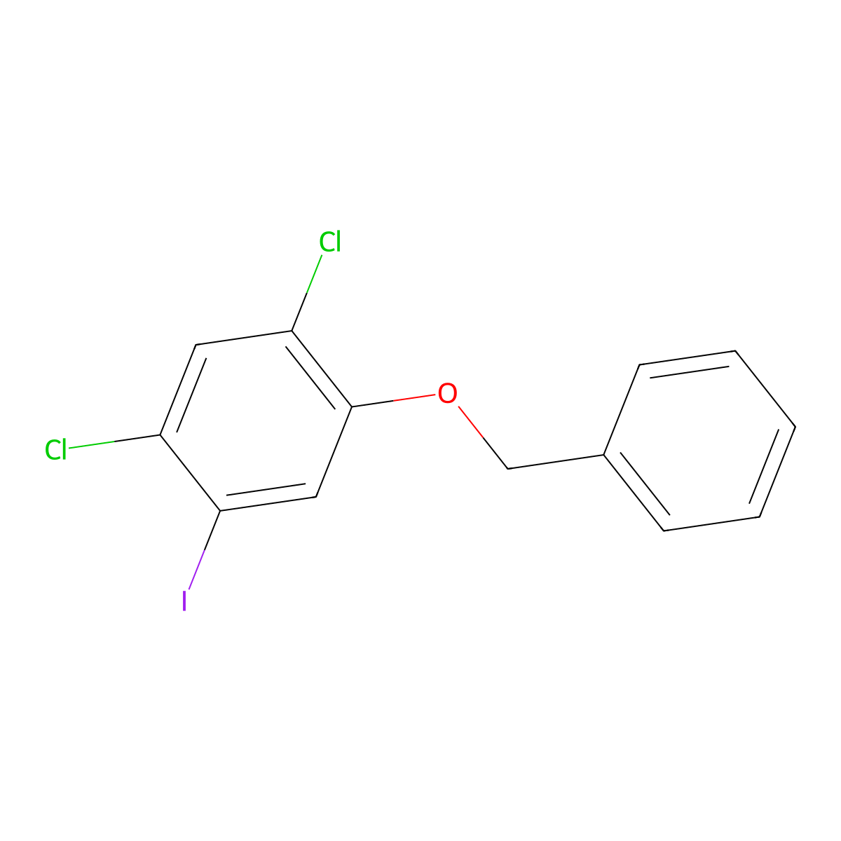 1-(Benzyloxy)-2,4-dichloro-5-iodobenzene molecular structure, CAS 847560-51-4