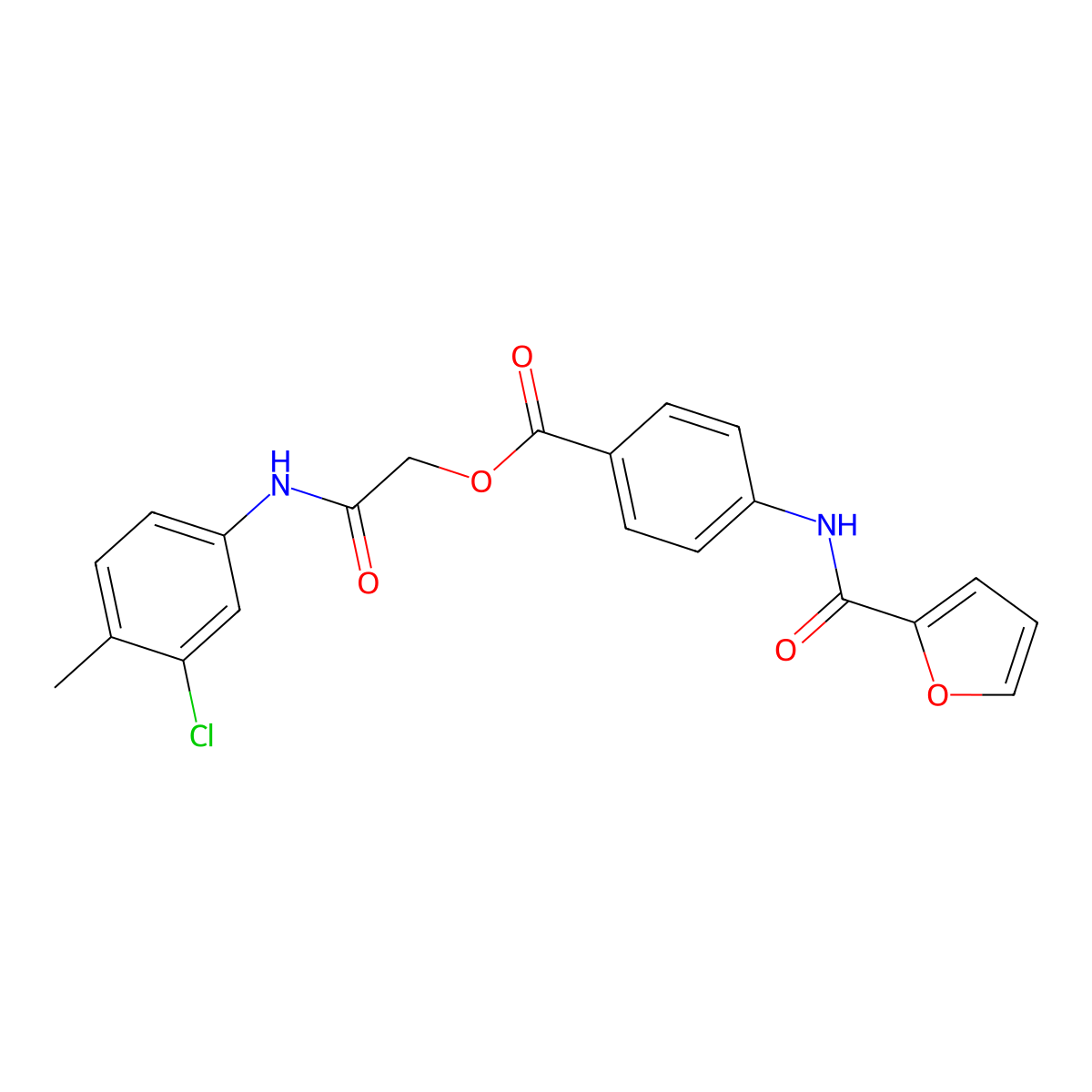 2-(3-Chloro-4-methylanilino)-2-oxoethyl 4-(2-furoylamino)benzoate molecular structure, CAS 847569-19-1