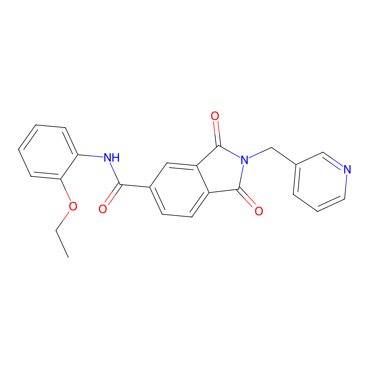 N-(2-ethoxyphenyl)-1,3-dioxo-2-(pyridin-3-ylmethyl)isoindole-5-carboxamide molecular structure, CAS 847571-94-2