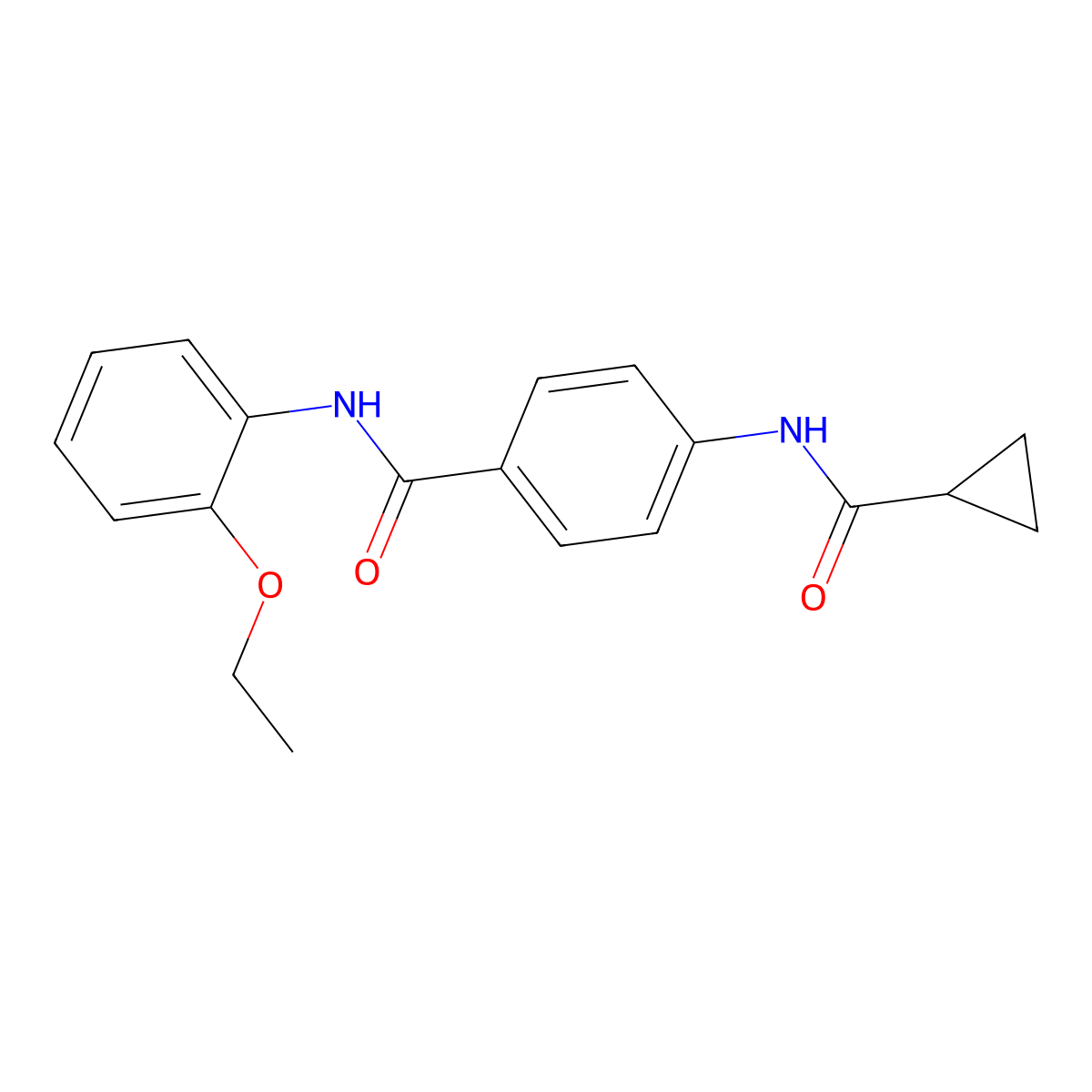 4-(cyclopropanecarbonylamino)-N-(2-ethoxyphenyl)benzamide molecular structure, CAS 847571-97-5