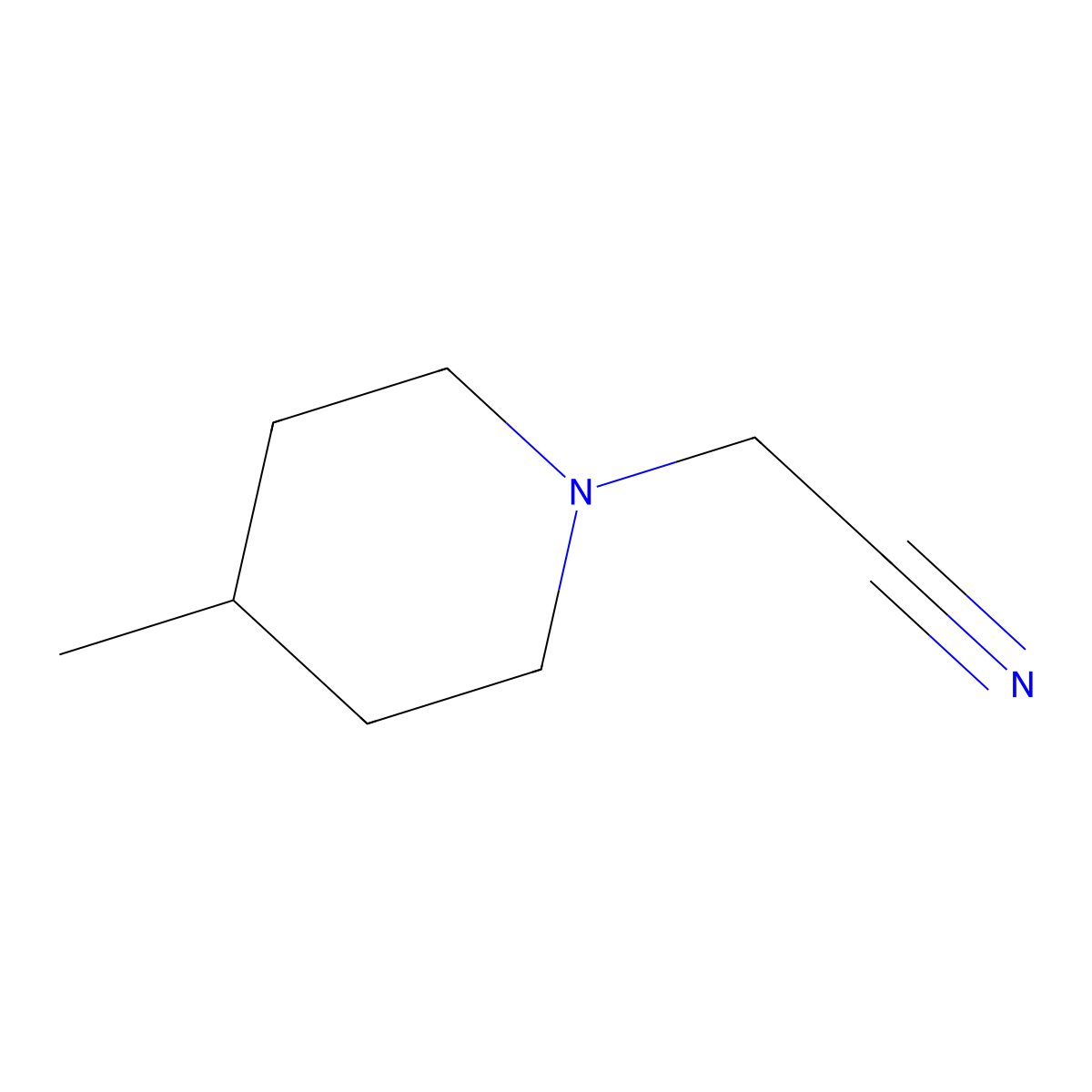 (4-Methylpiperidin-1-yl)acetonitrile molecular structure, CAS 847574-01-0