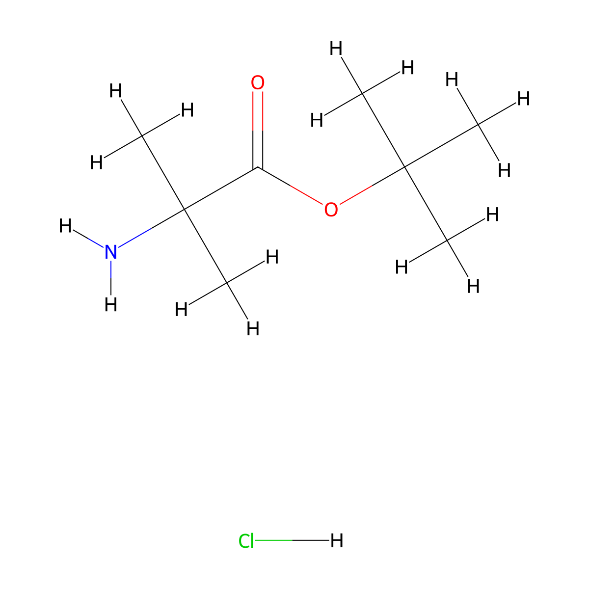 Tert-butyl 2-amino-2-methylpropanoate hydrochloride molecular structure, CAS 84758-81-6