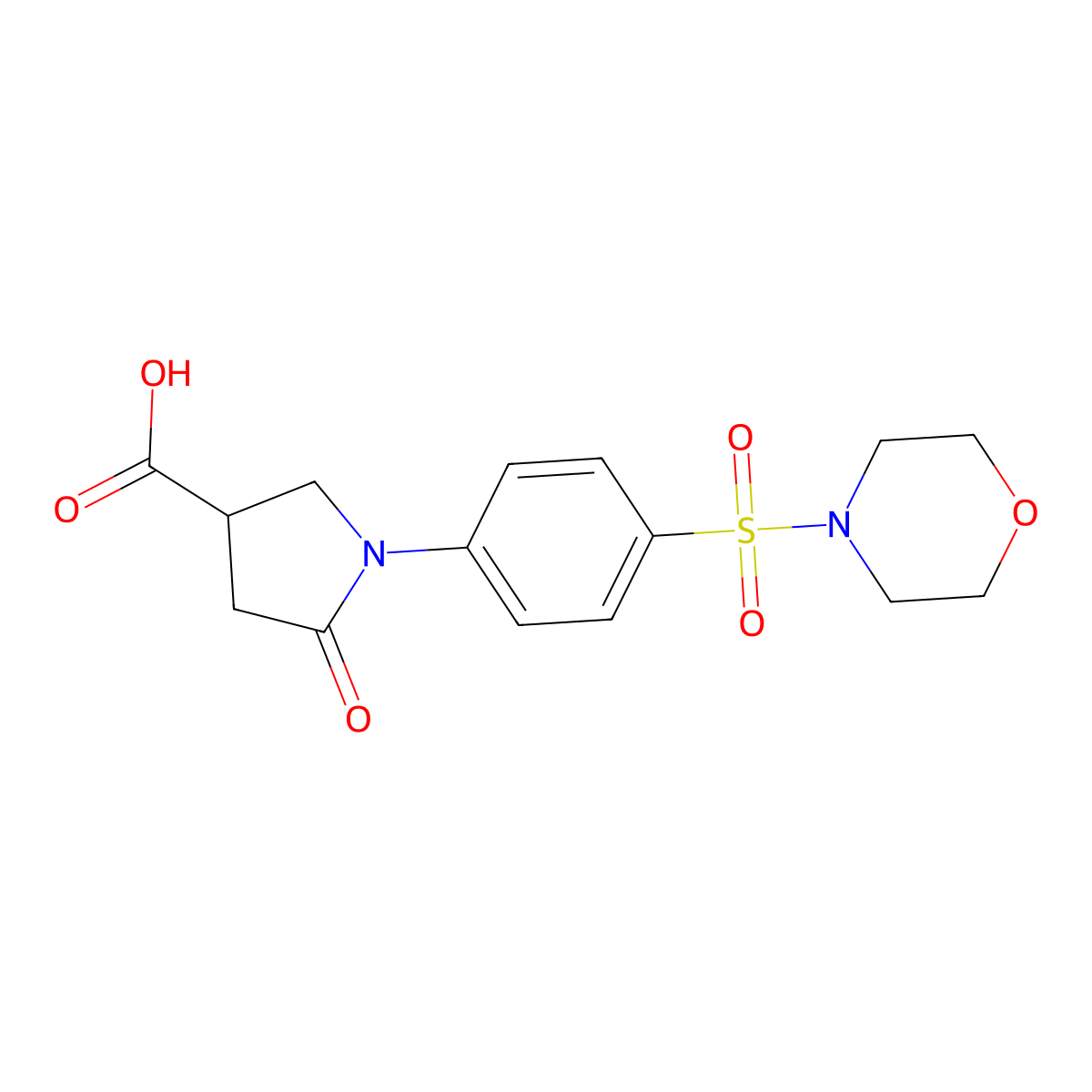 1-[4-(Morpholin-4-ylsulfonyl)phenyl]-5-oxopyrrolidine-3-carboxylic acid molecular structure, CAS 847587-45-5