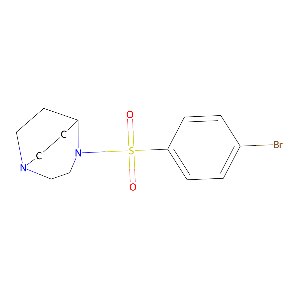 4-(4-Bromophenyl)sulfonyl-1,4-diazabicyclo[3.2.2]nonane molecular structure, CAS 847587-91-1