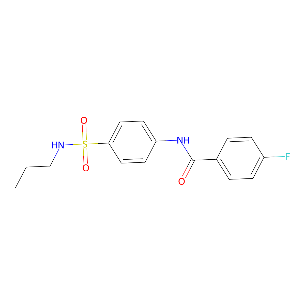 4-fluoro-N-[4-(propylsulfamoyl)phenyl]benzamide molecular structure, CAS 847589-06-4