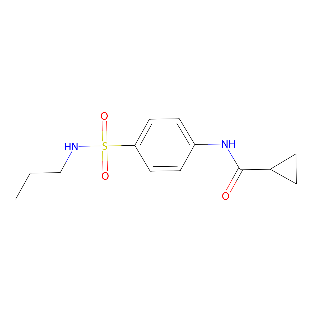 N-[4-(propylsulfamoyl)phenyl]cyclopropanecarboxamide molecular structure, CAS 847589-14-4