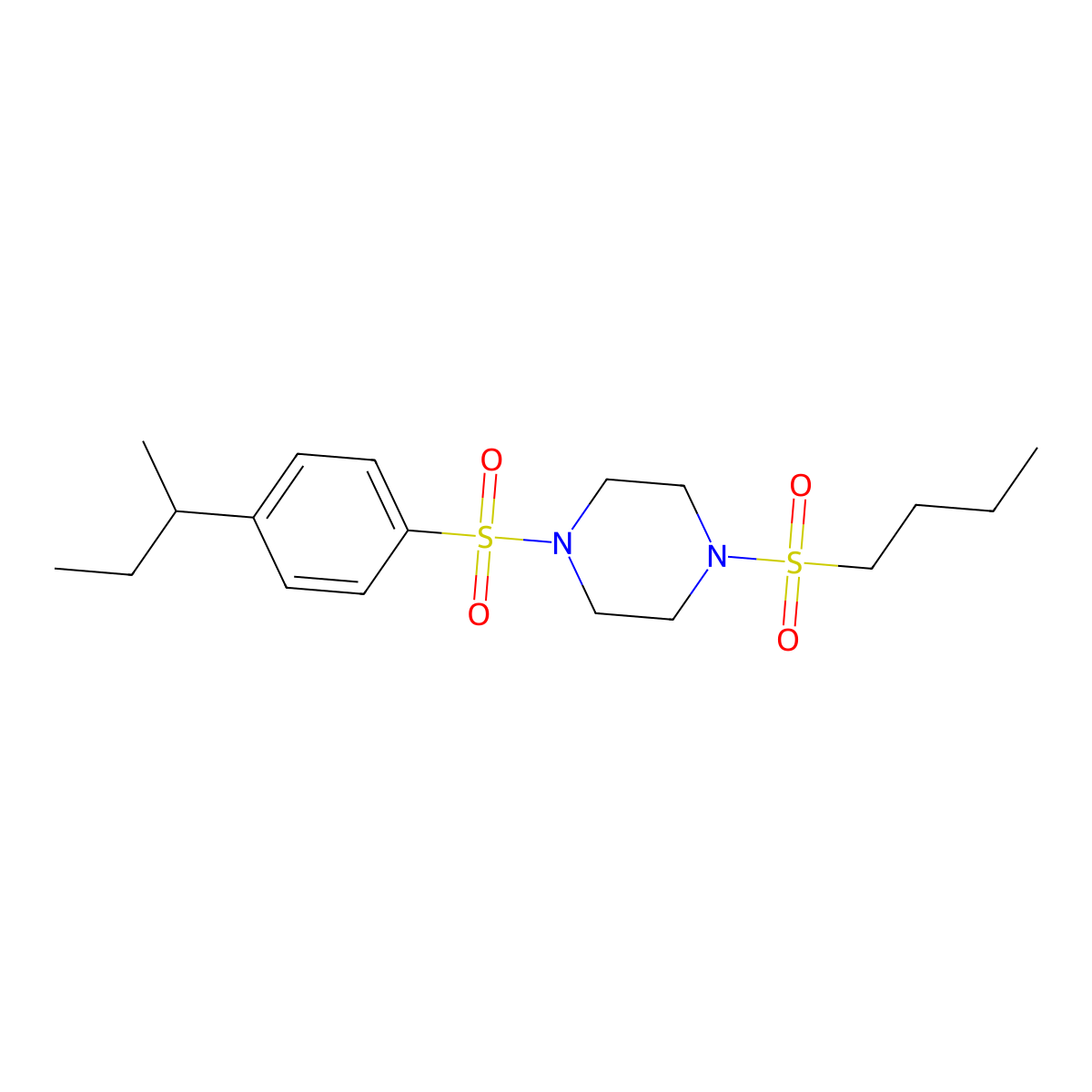 4-(Butylsulfonyl)-1-{[4-(methylpropyl)phenyl]sulfonyl}piperazine molecular structure, CAS 847589-80-4