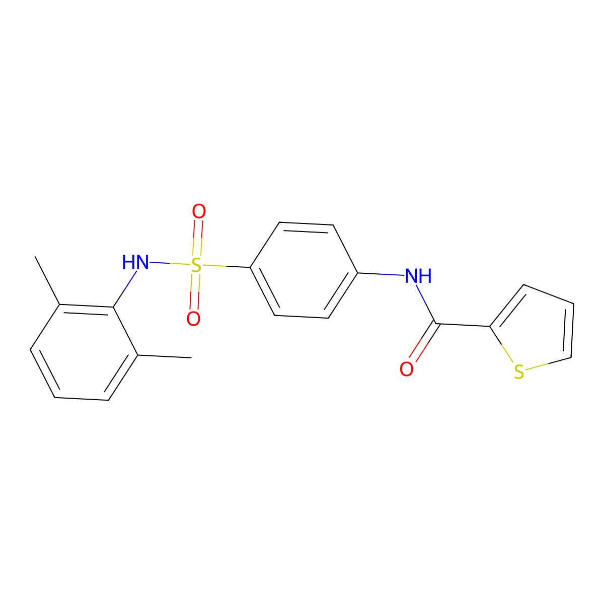 N-[4-[(2,6-dimethylphenyl)sulfamoyl]phenyl]thiophene-2-carboxamide molecular structure, CAS 847589-91-7