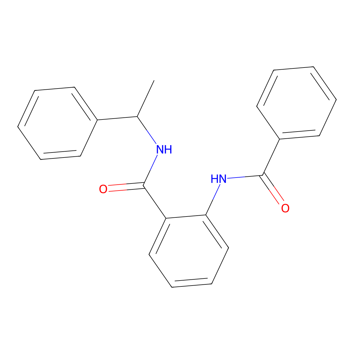 2-(benzoylamino)-N-(1-phenylethyl)benzamide molecular structure, CAS 847589-99-5
