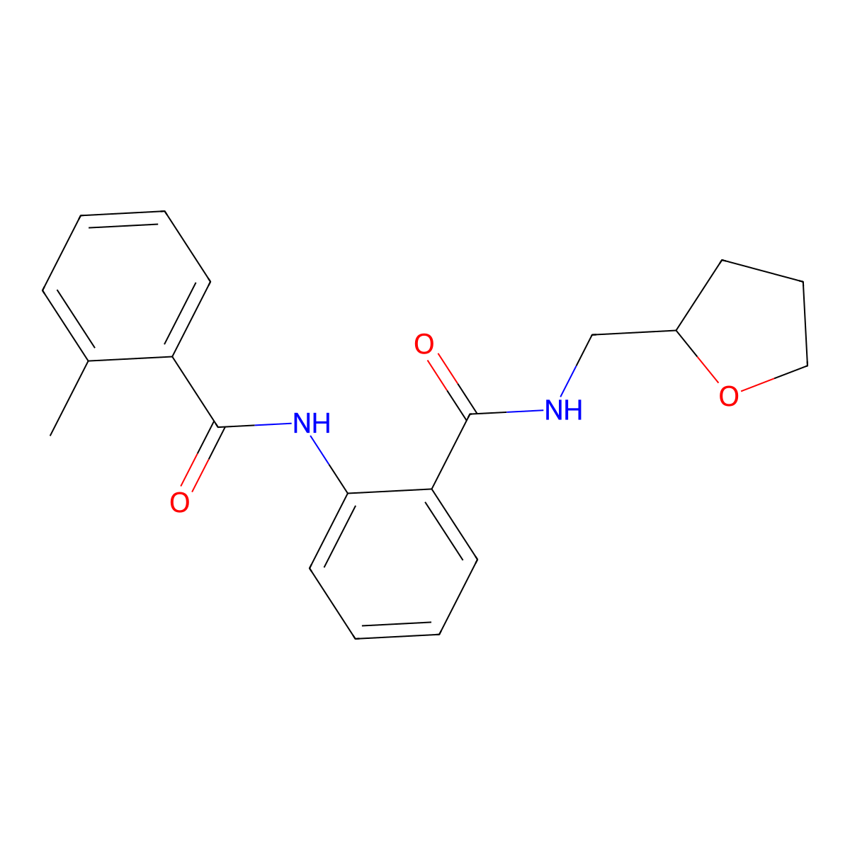2-methyl-N-[2-(oxolan-2-ylmethylcarbamoyl)phenyl]benzamide molecular structure, CAS 847590-01-6