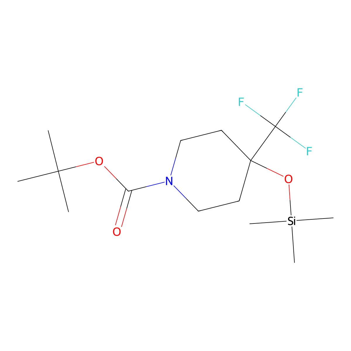 Tert-butyl 4-(trifluoromethyl)-4-(trimethylsilyloxy)piperidine-1-carboxylate molecular structure, CAS 847591-35-9