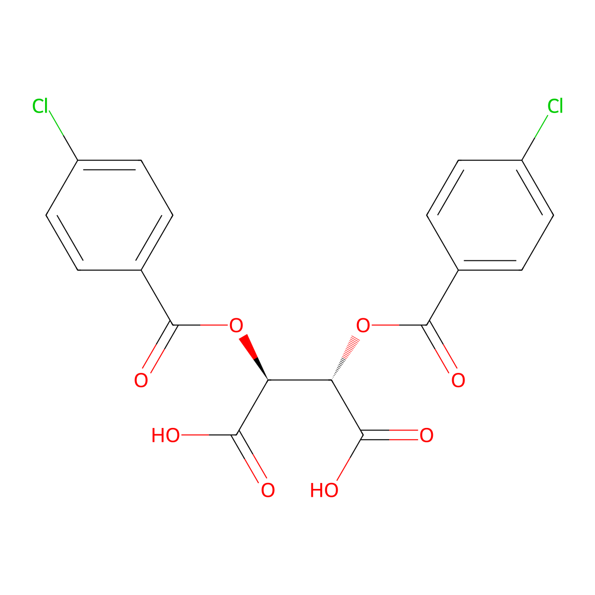 (2S,3S)-2,3-Bis((4-chlorobenzoyl)oxy)succinic acid molecular structure, CAS 847603-66-1