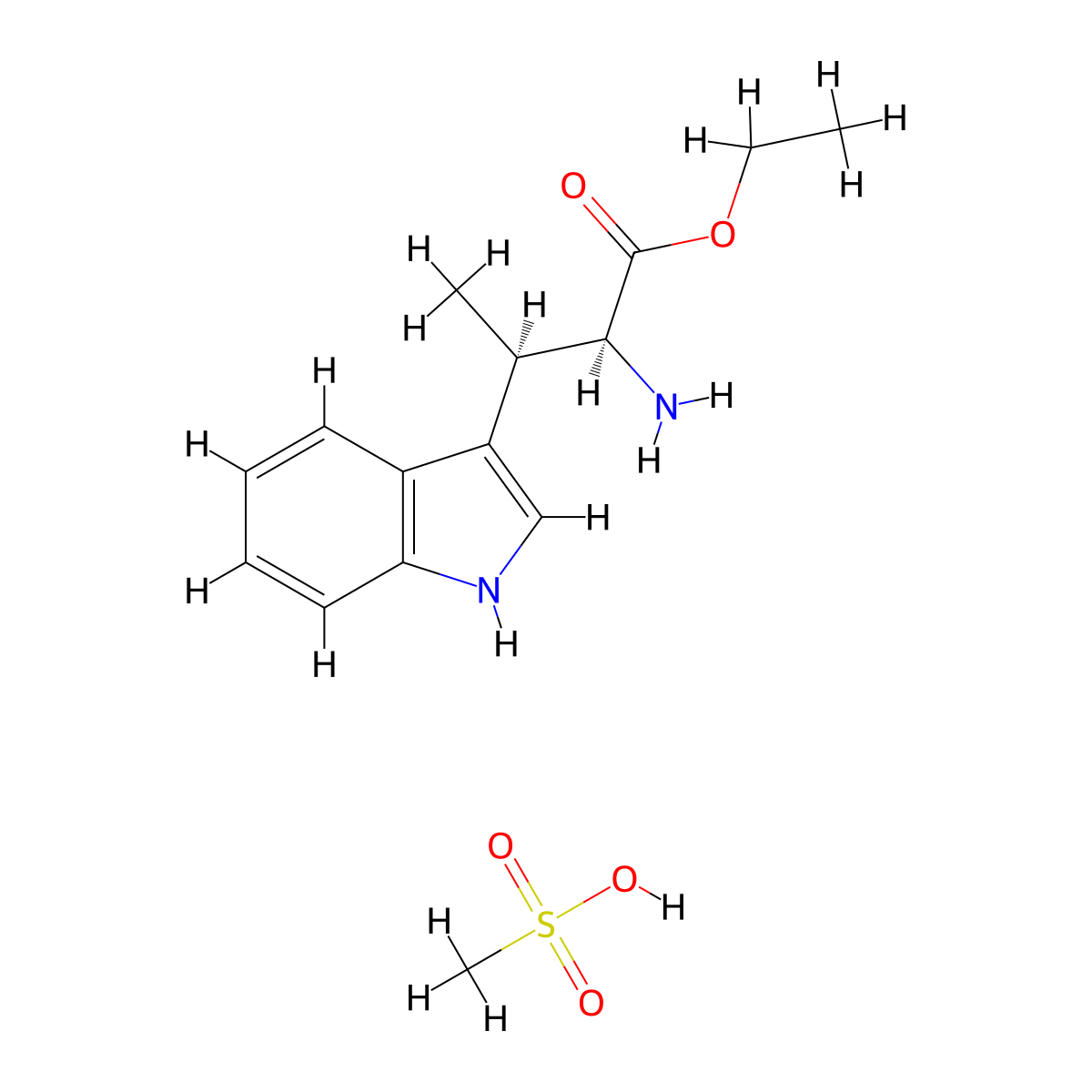Ethyl (2S,3R)-2-amino-3-(1H-indol-3-YL)butanoate methanesulfonate molecular structure, CAS 847604-08-4