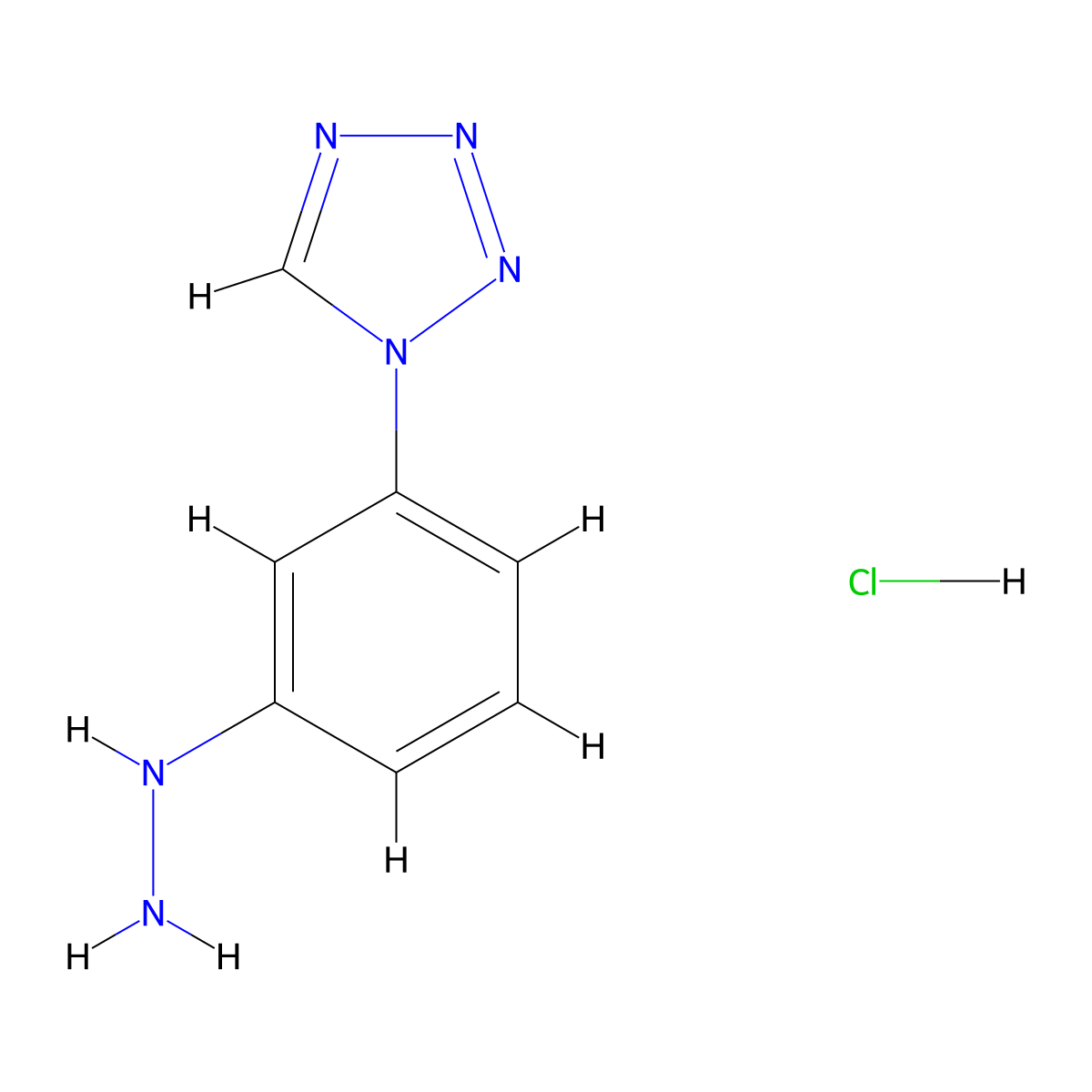 1-(3-Hydrazinylphenyl)-1H-tetrazole hydrochloride molecular structure, CAS 847606-72-8