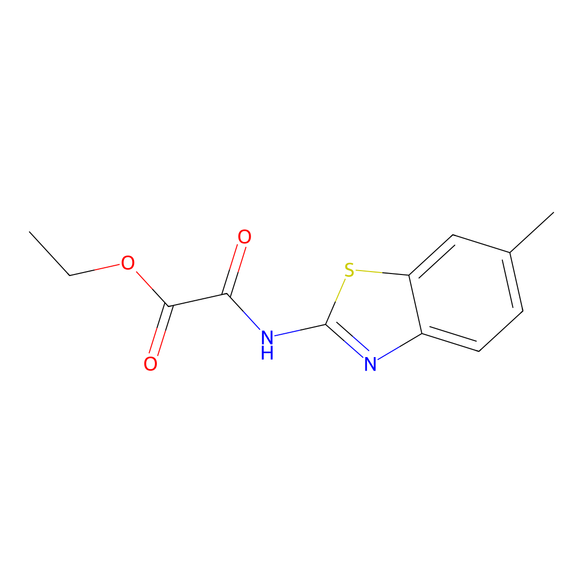 Acetic acid, ((6-methyl-2-benzothiazolyl)amino)oxo-, ethyl ester molecular structure, CAS 84761-93-3