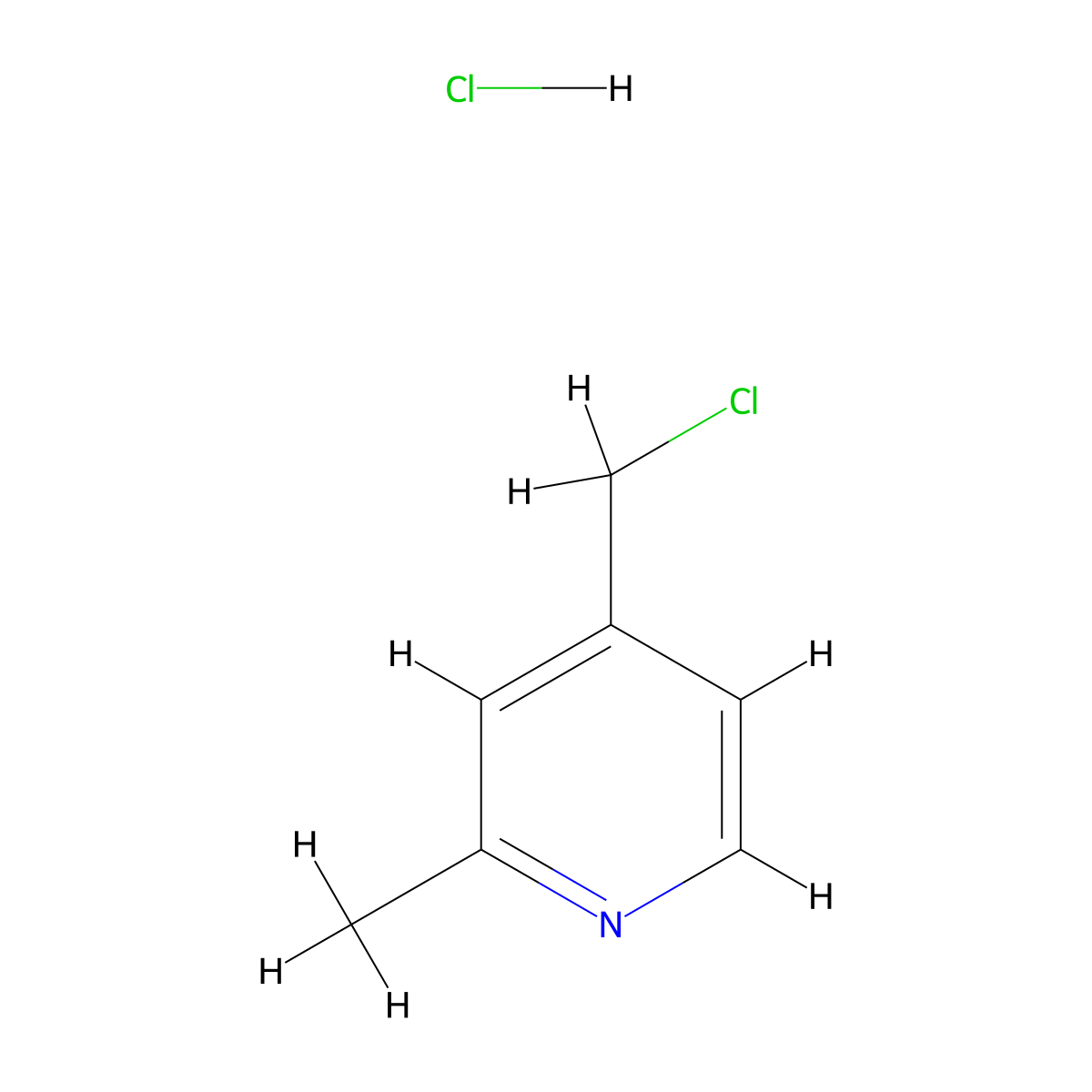 4-(Chloromethyl)-2-methylpyridine hydrochloride molecular structure, CAS 847610-87-1