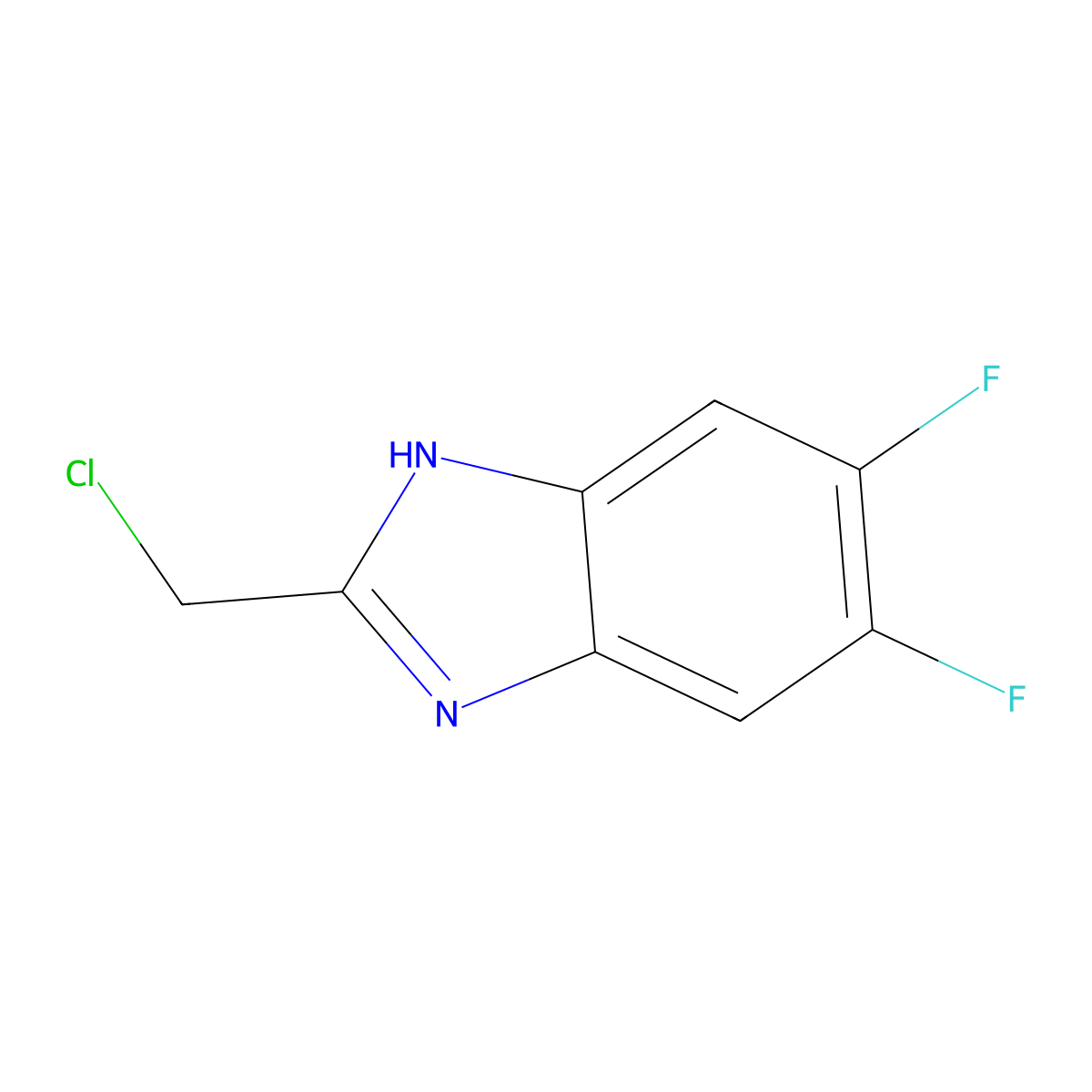 2-(chloromethyl)-5,6-difluoro-1H-1,3-benzodiazole molecular structure, CAS 847615-28-5