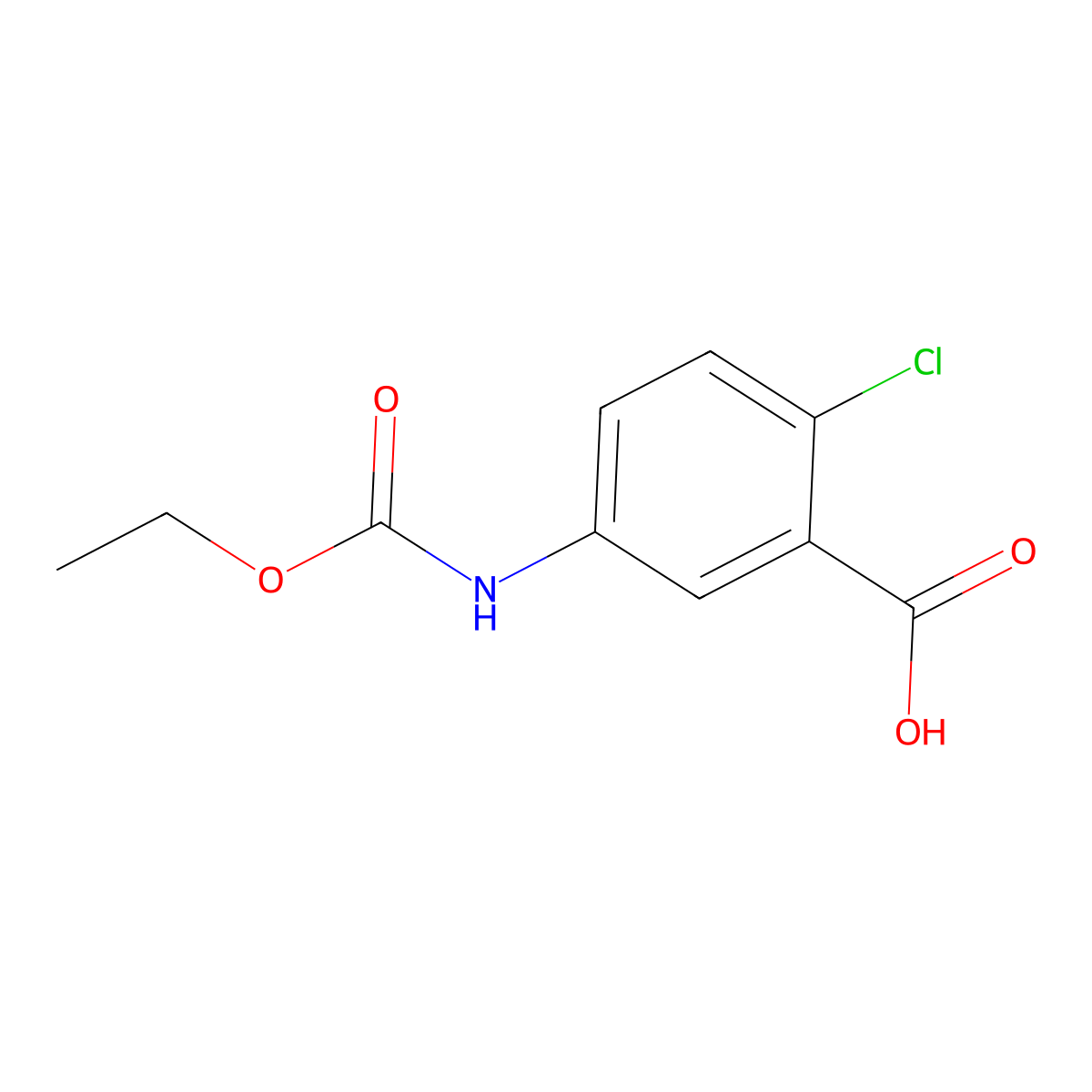 2-Chloro-5-[(ethoxycarbonyl)amino]benzoic acid molecular structure, CAS 847617-07-6