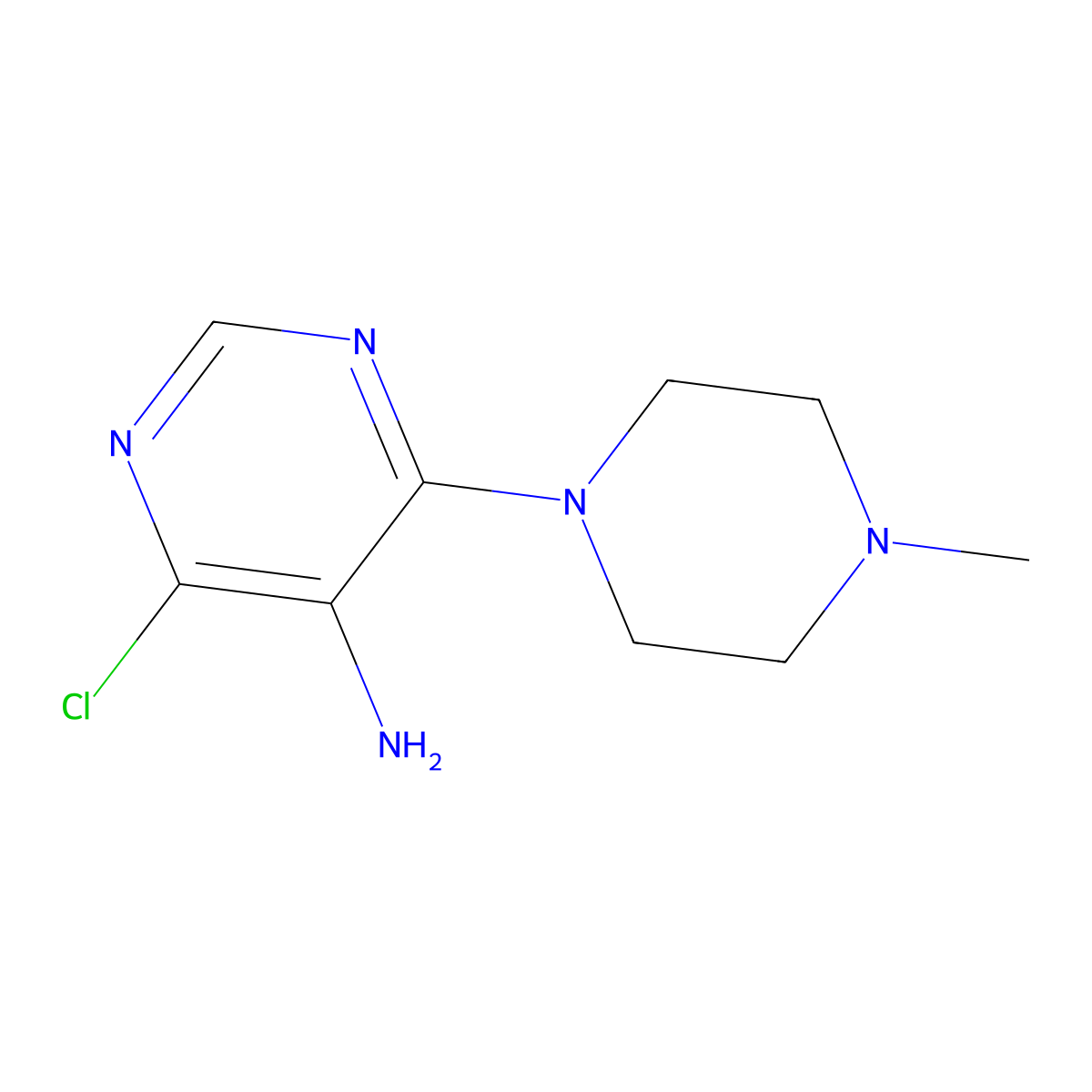 4-Chloro-6-(4-methylpiperazin-1-yl)pyrimidin-5-amine molecular structure, CAS 84762-68-5