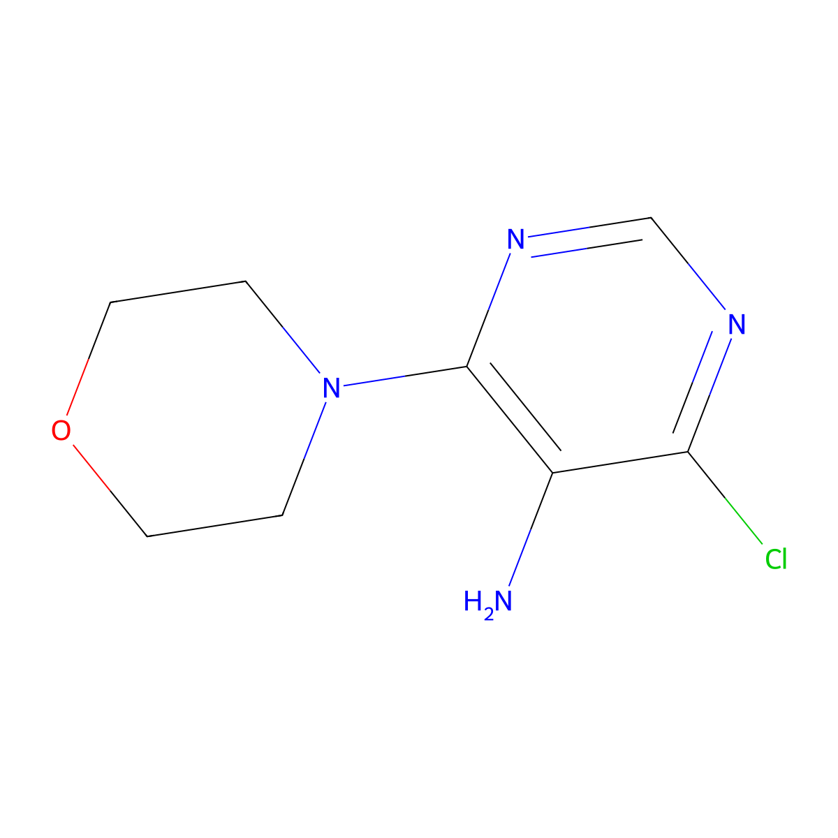 4-Chloro-6-morpholin-4-yl-pyrimidin-5-ylamine molecular structure, CAS 84762-69-6