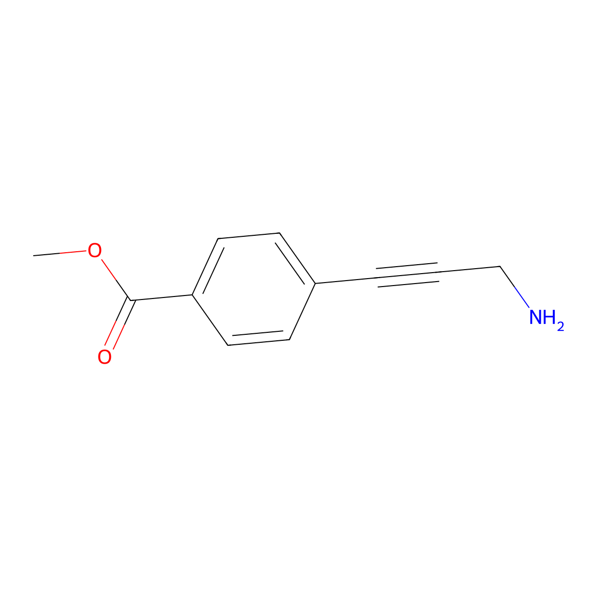Methyl 4-(3-aminoprop-1-YN-1-YL)benzoate molecular structure, CAS 847643-90-7