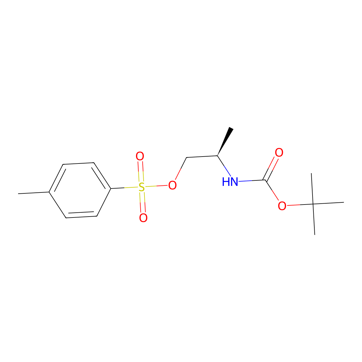 (R)-2-((tert-Butoxycarbonyl)amino)propyl 4-methylbenzenesulfonate molecular structure, CAS 84765-24-2