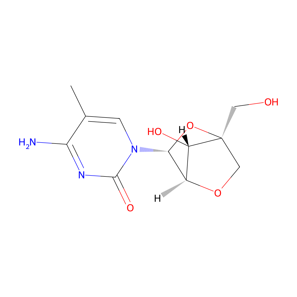 4-Amino-1-[(1s,3r,4r,7s)-7-Hydroxy-1-(Hydroxymethyl)-2,5-Dioxabicyclo[2.2.1]Hept-3-Yl]-5-Methylpyrimidin-2(1h)-One molecular structure, CAS 847650-87-7