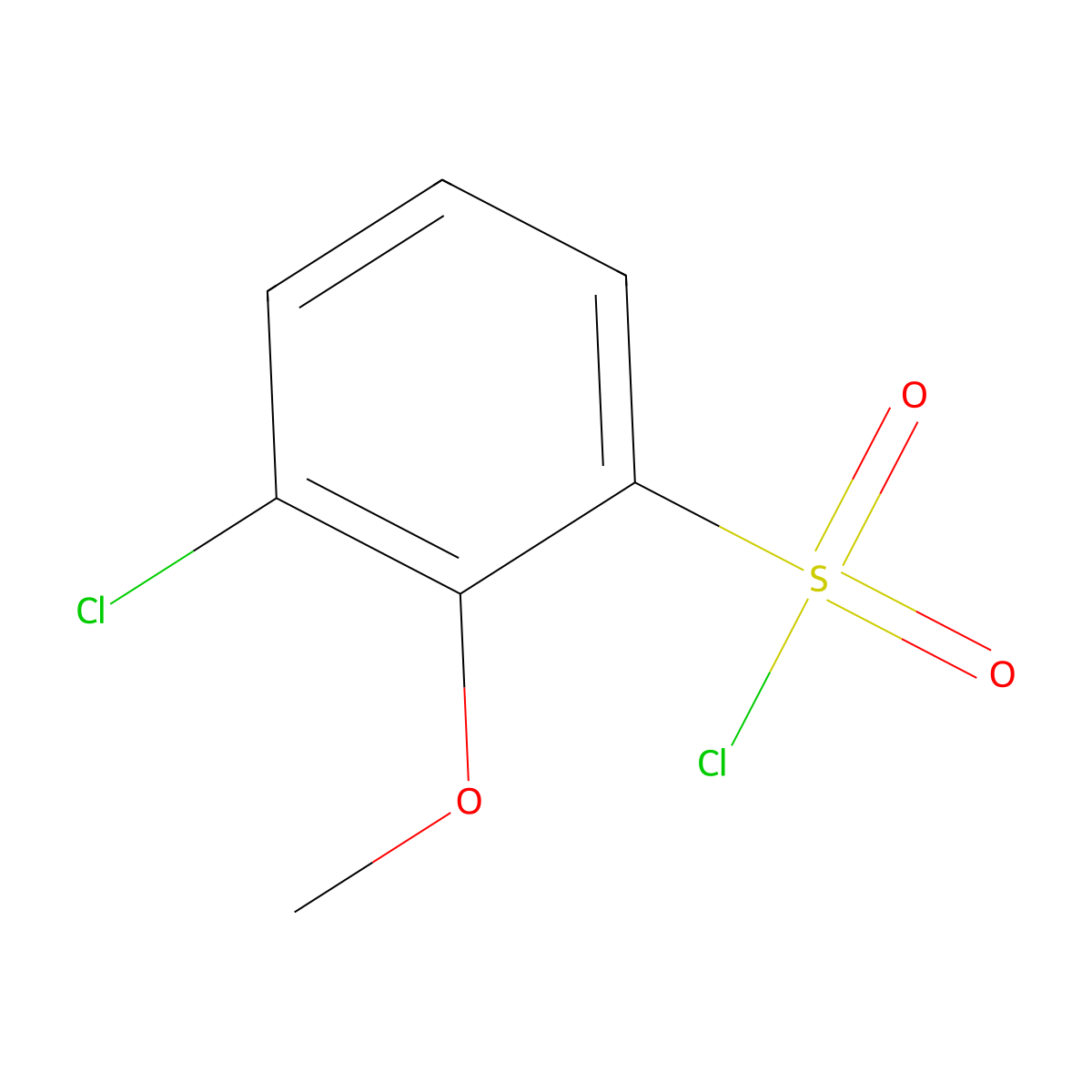 3-Chloro-2-methoxybenzene-1-sulfonyl chloride molecular structure, CAS 847652-81-7