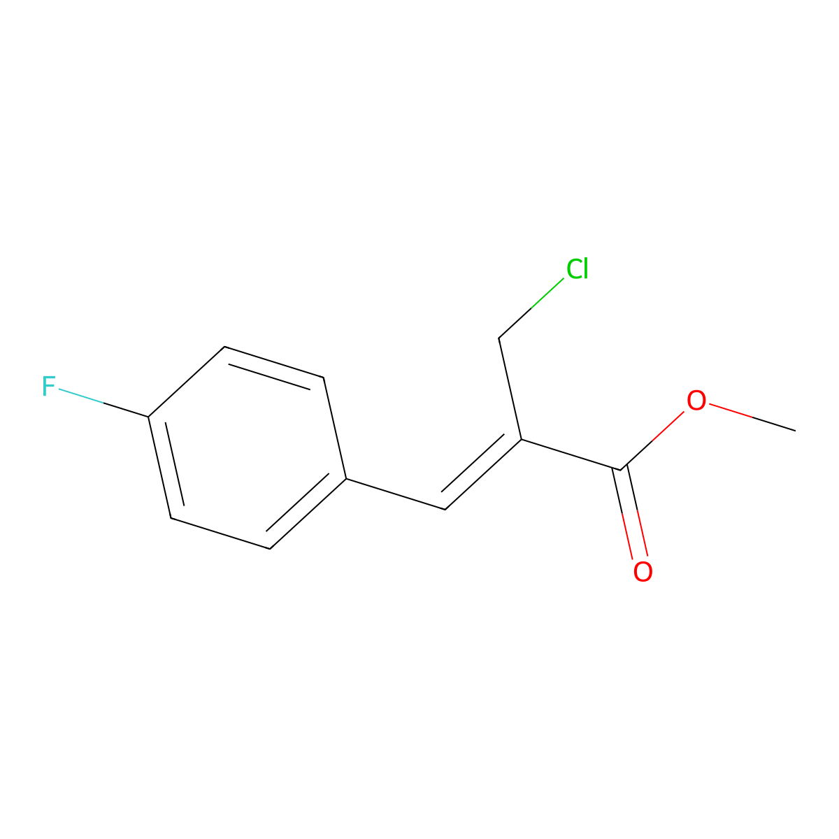 methyl (2Z)-2-(chloromethyl)-3-(4-fluorophenyl)prop-2-enoate molecular structure, CAS 847653-89-8