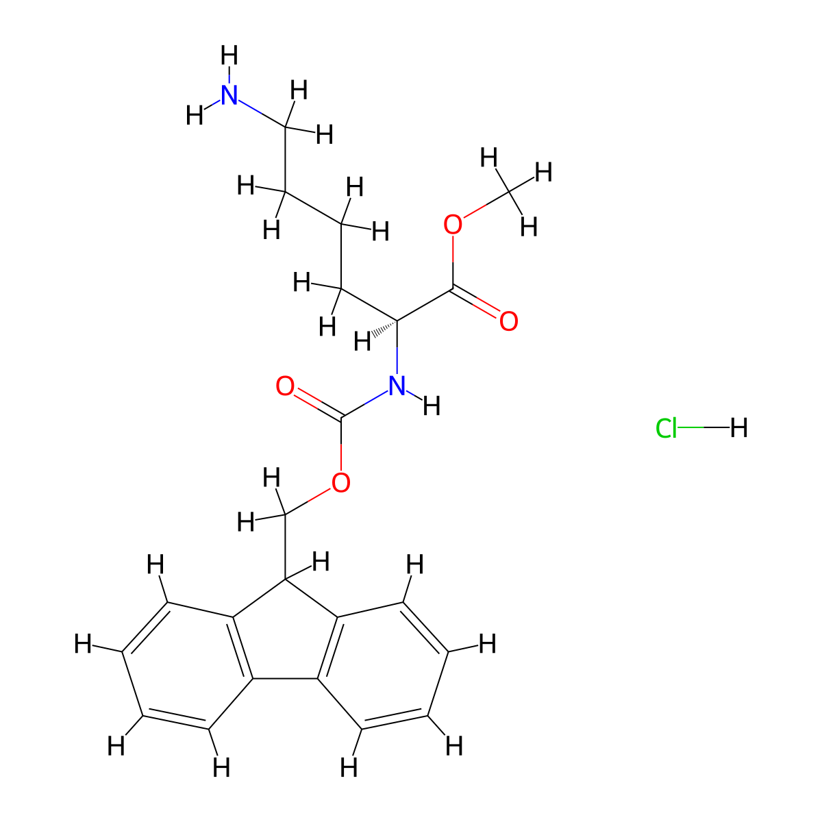 Fmoc-Lys-OMe.HCl molecular structure, CAS 847658-45-1