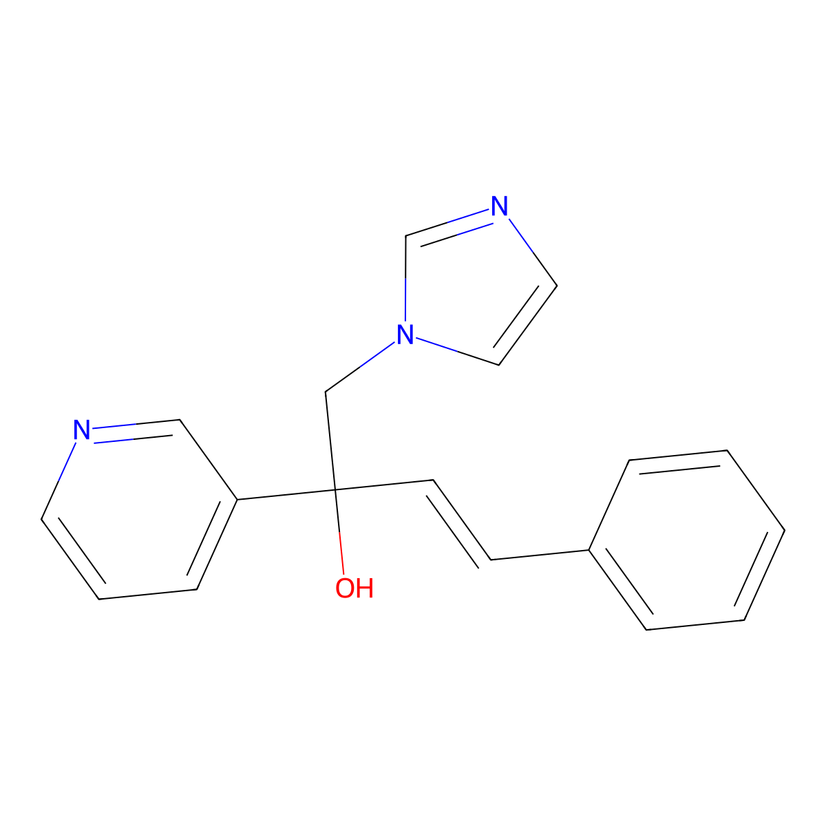 I+/--(1H-Imidazol-1-ylmethyl)-I+/--(2-phenylethenyl)-3-pyridinemethanol molecular structure, CAS 847670-64-8