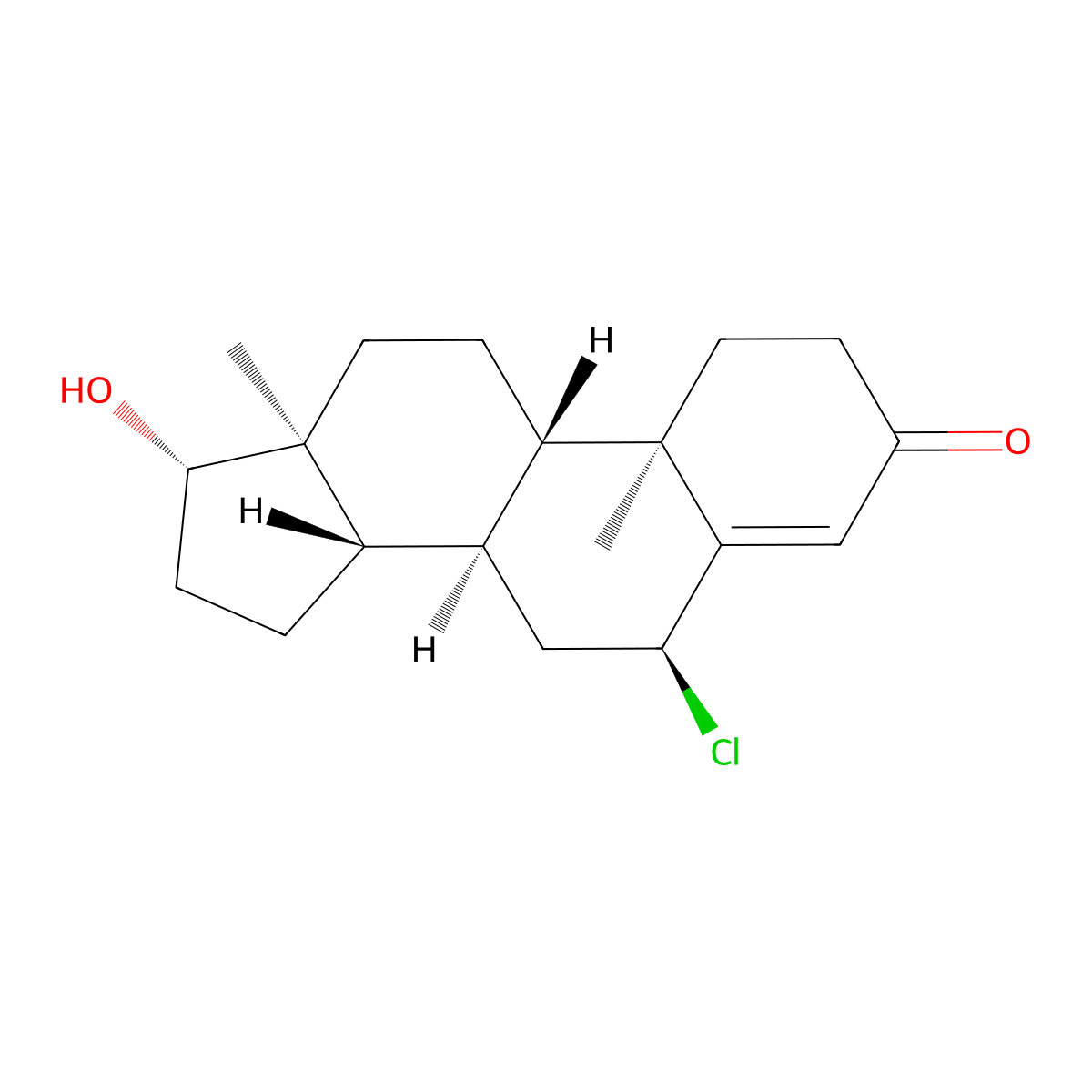 6alpha-Chloro testosterone molecular structure, CAS 847674-32-2
