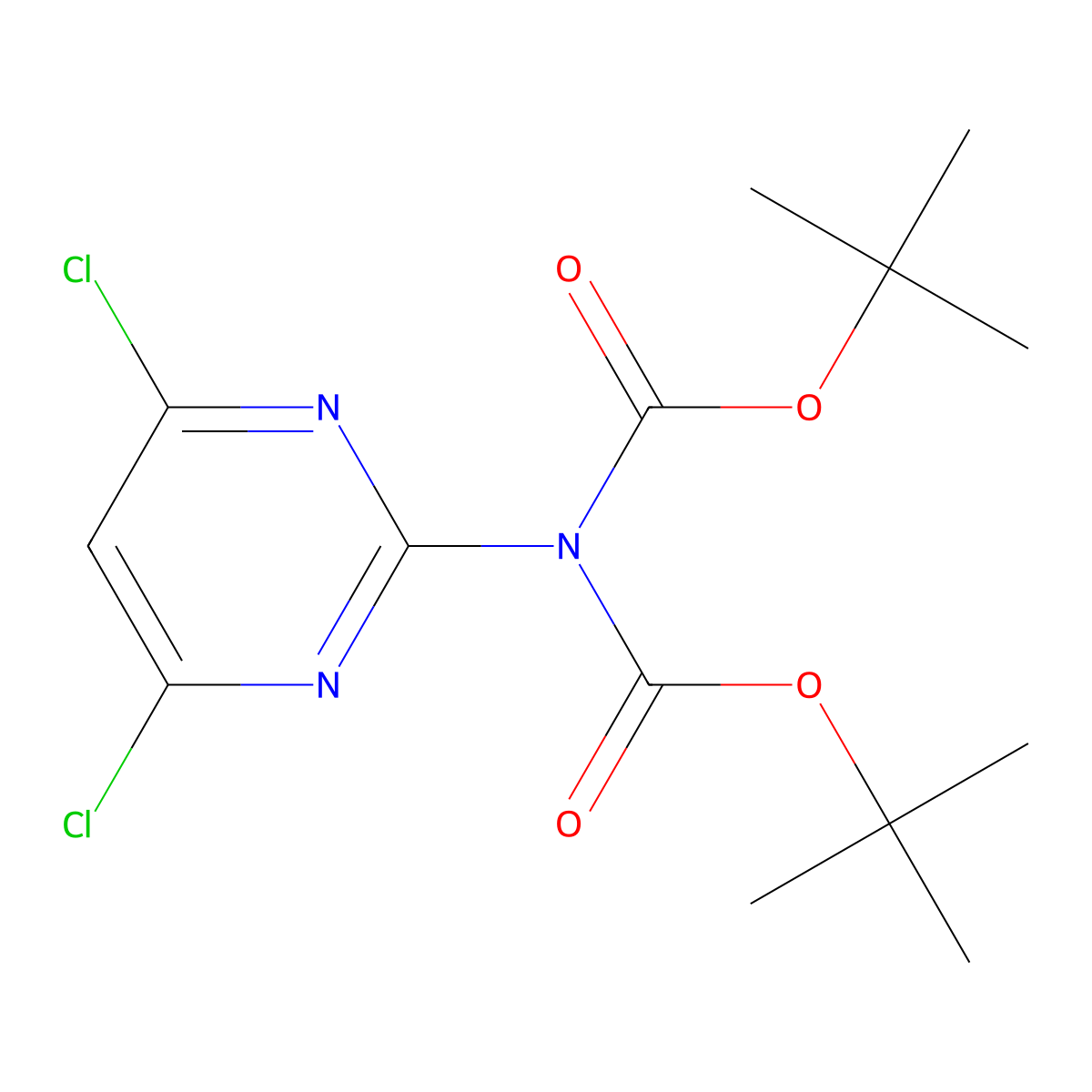 2-Bis(tert-butoxycarbonyl)amino-4,6-dichloropyrimidine molecular structure, CAS 847675-82-5