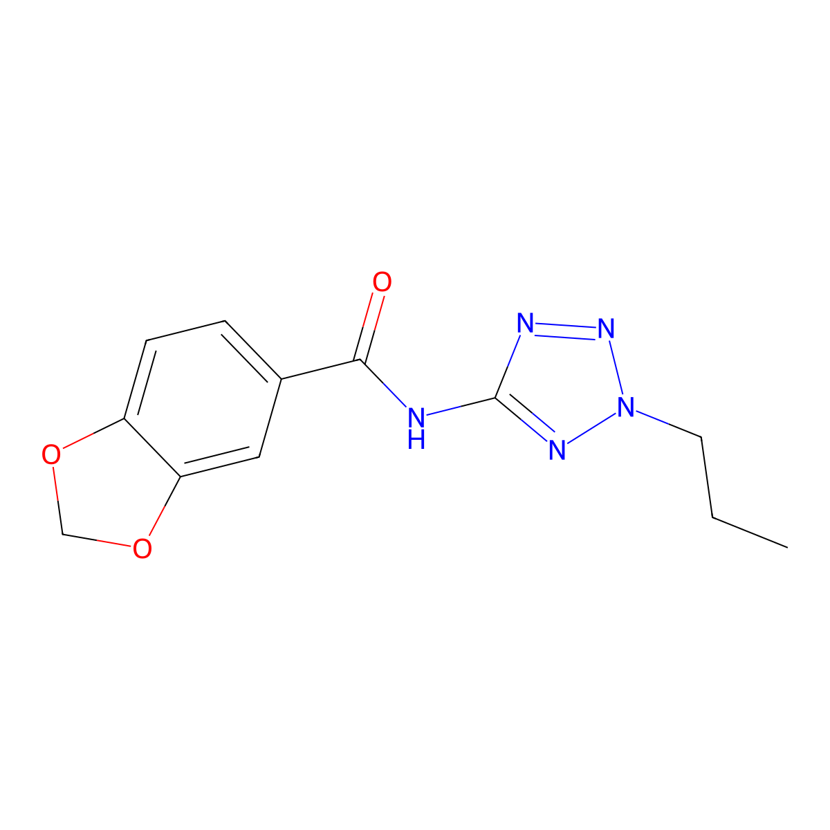 N-(2-propyltetrazol-5-yl)-1,3-benzodioxole-5-carboxamide molecular structure, CAS 847677-73-0